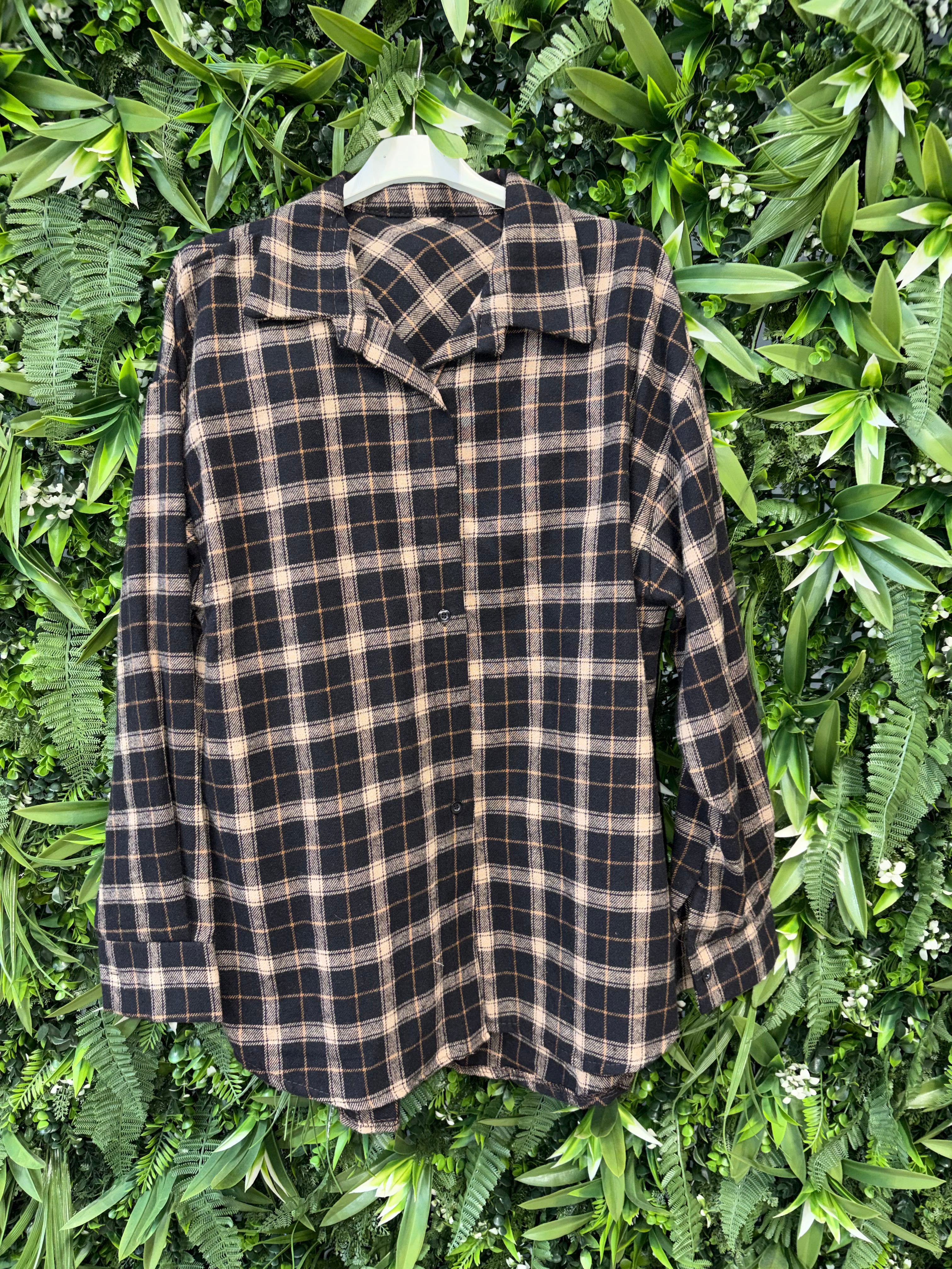 Blouse ruitpatroon zwart