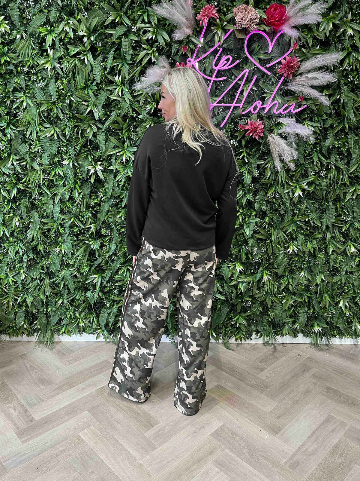 Army broek met bies donkerbruin