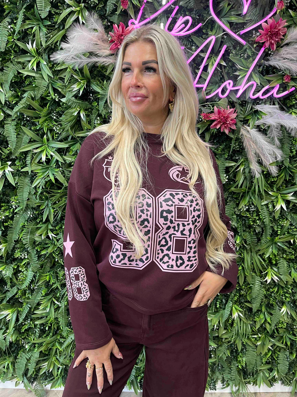 Longsleeve 98 aubergine