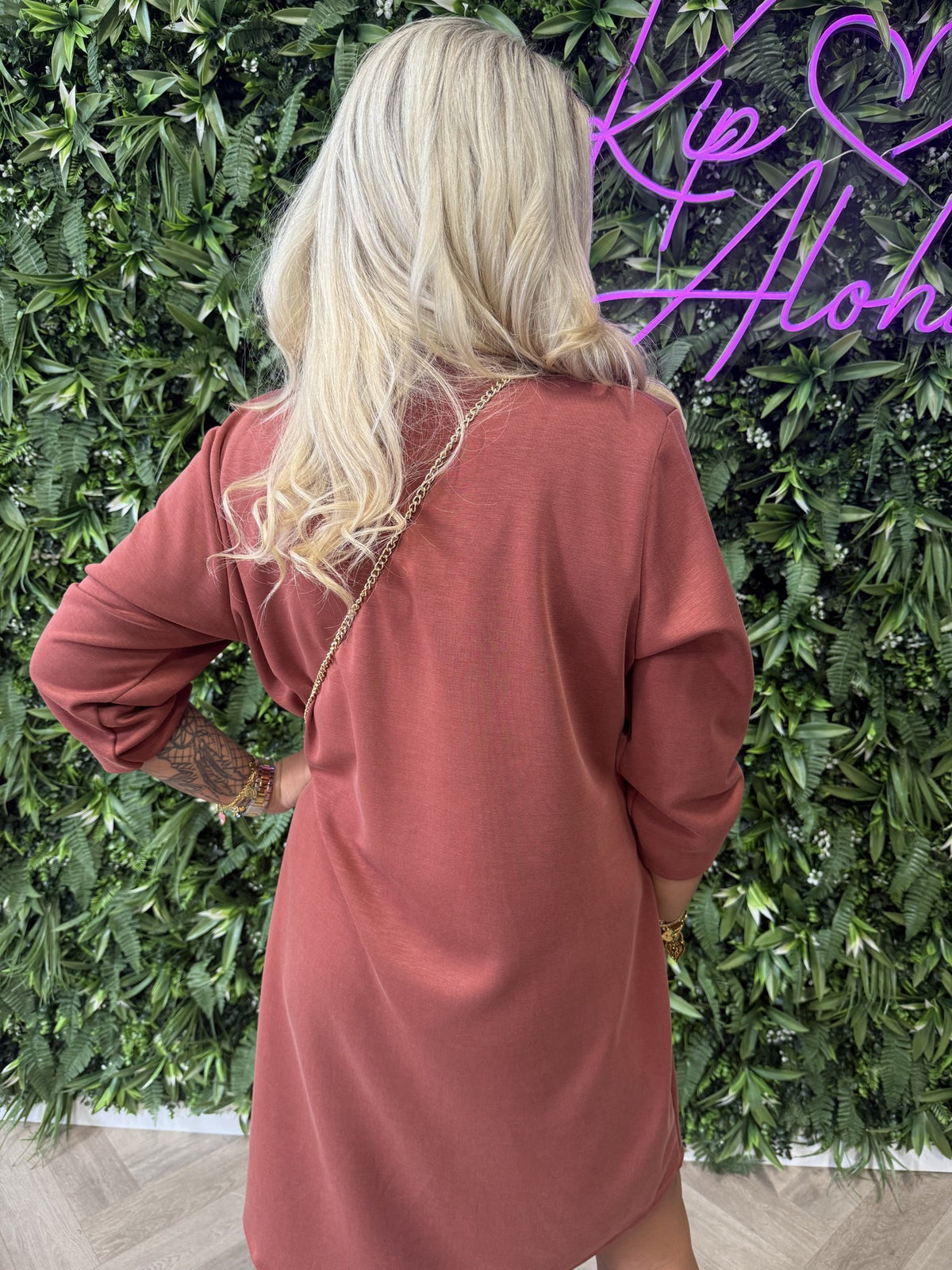 Jurk deluxe uni terracotta