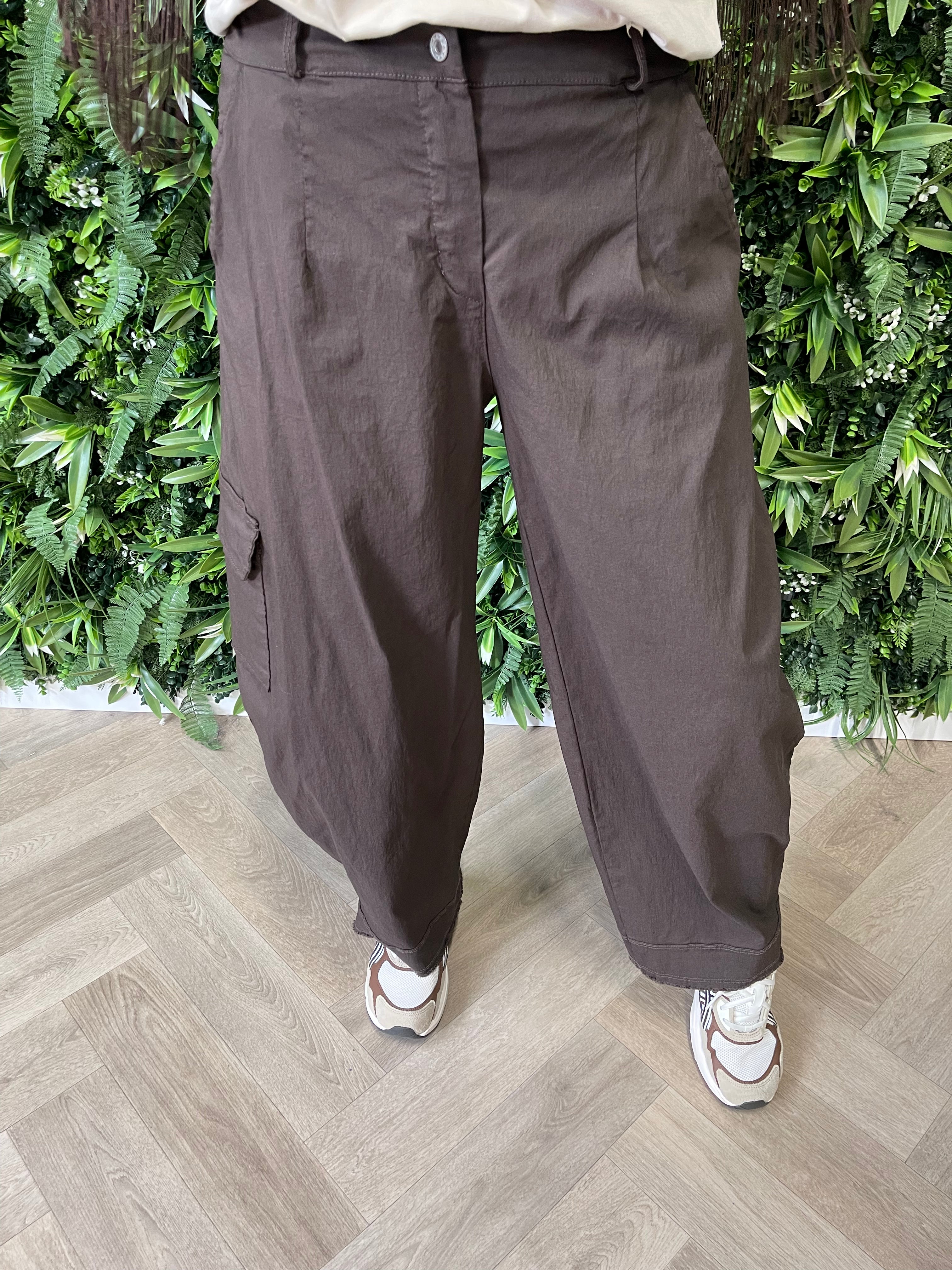Cargo stretchbroek donkerbruin