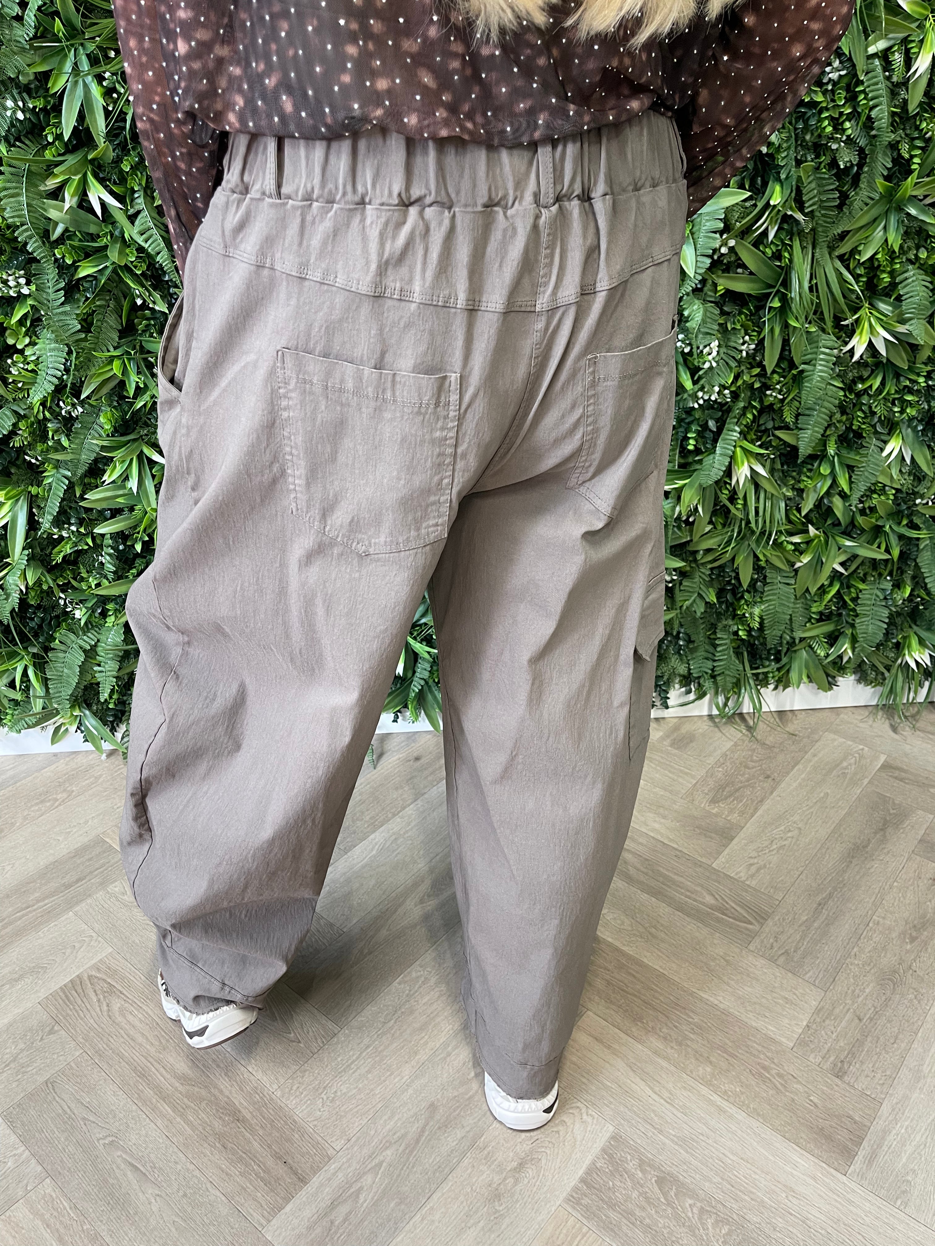 Cargo stretchbroek taupe