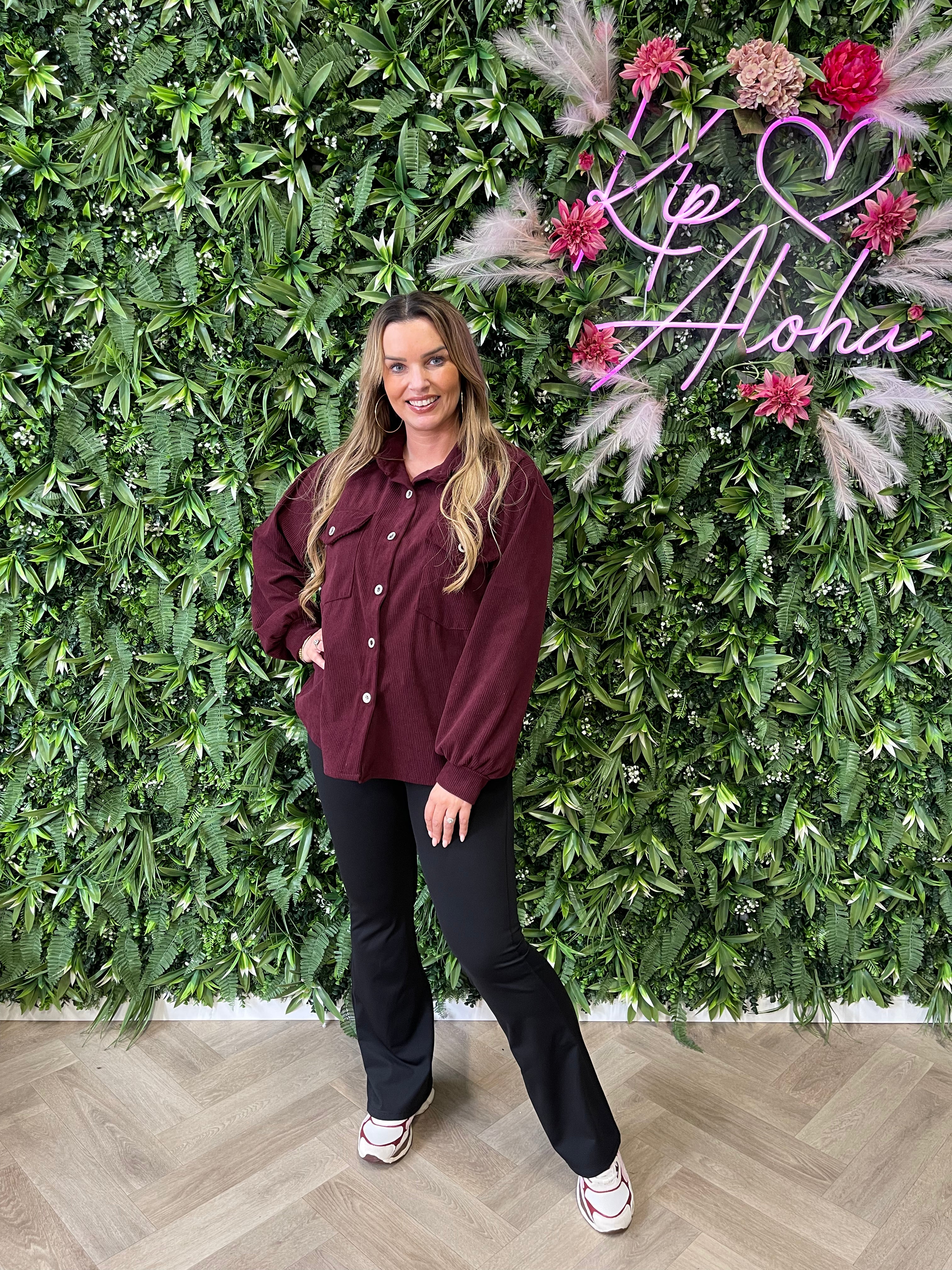 Korte corduroy blouse bordeaux