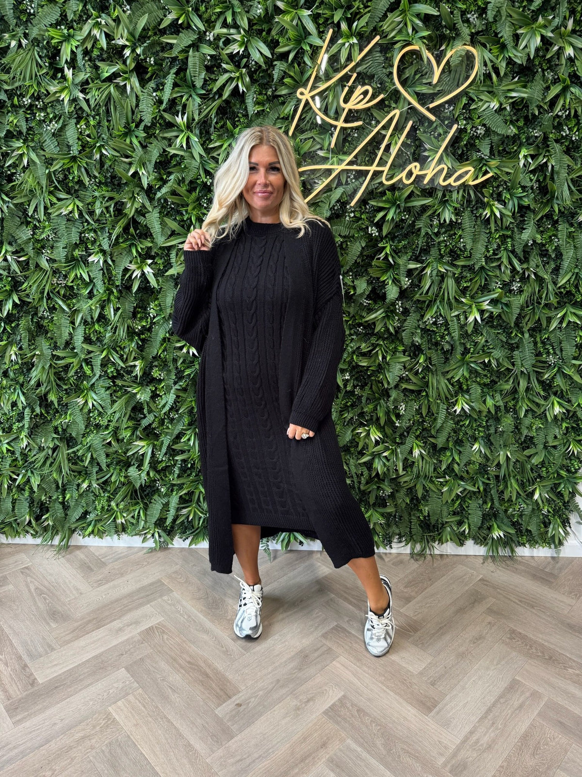 Jurk met vest set zwart