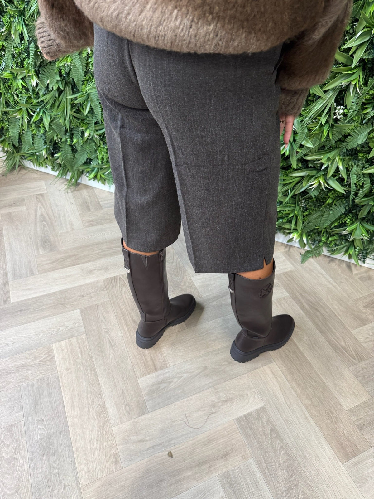 Pantalon bermuda donkerbruin