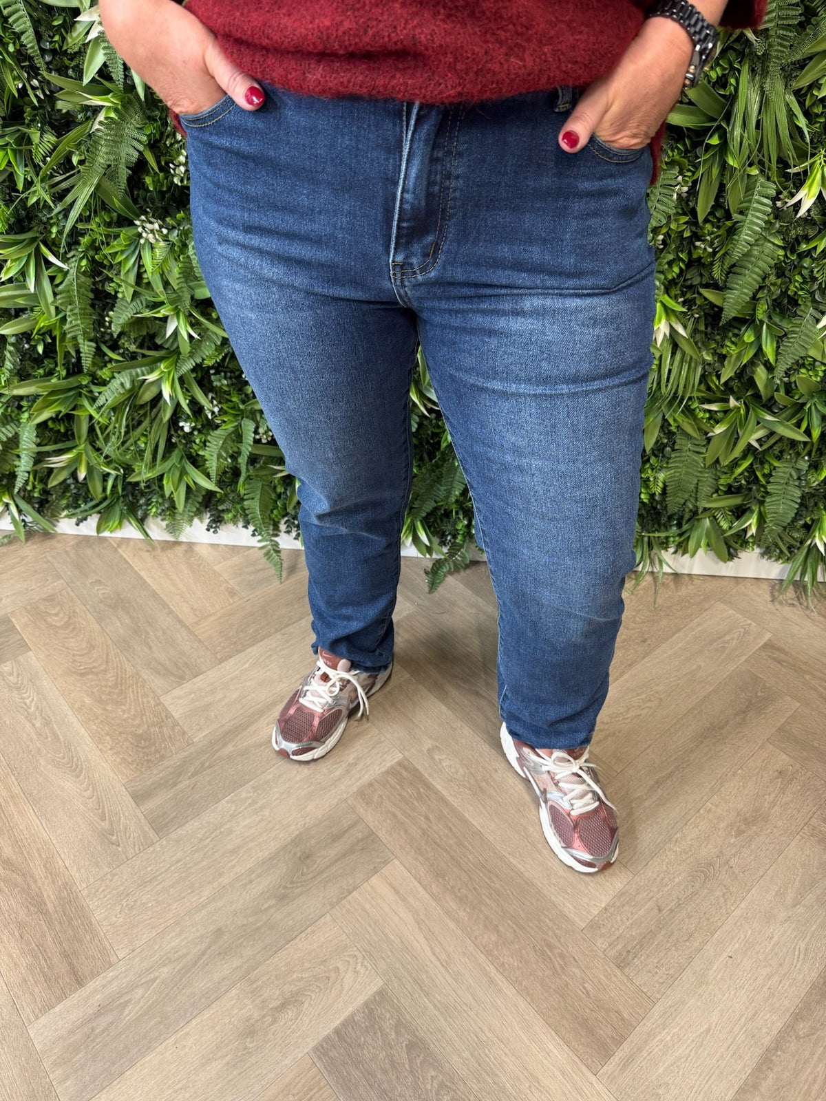 Redberry straight leg jeans middenblauw