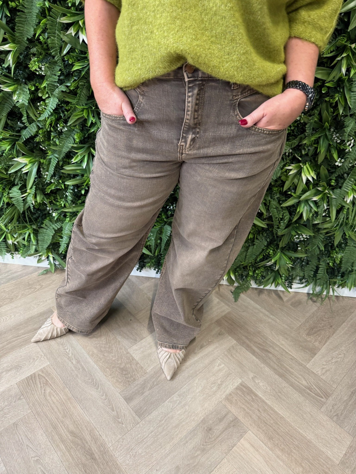 Jewelly balloon jeans bruin
