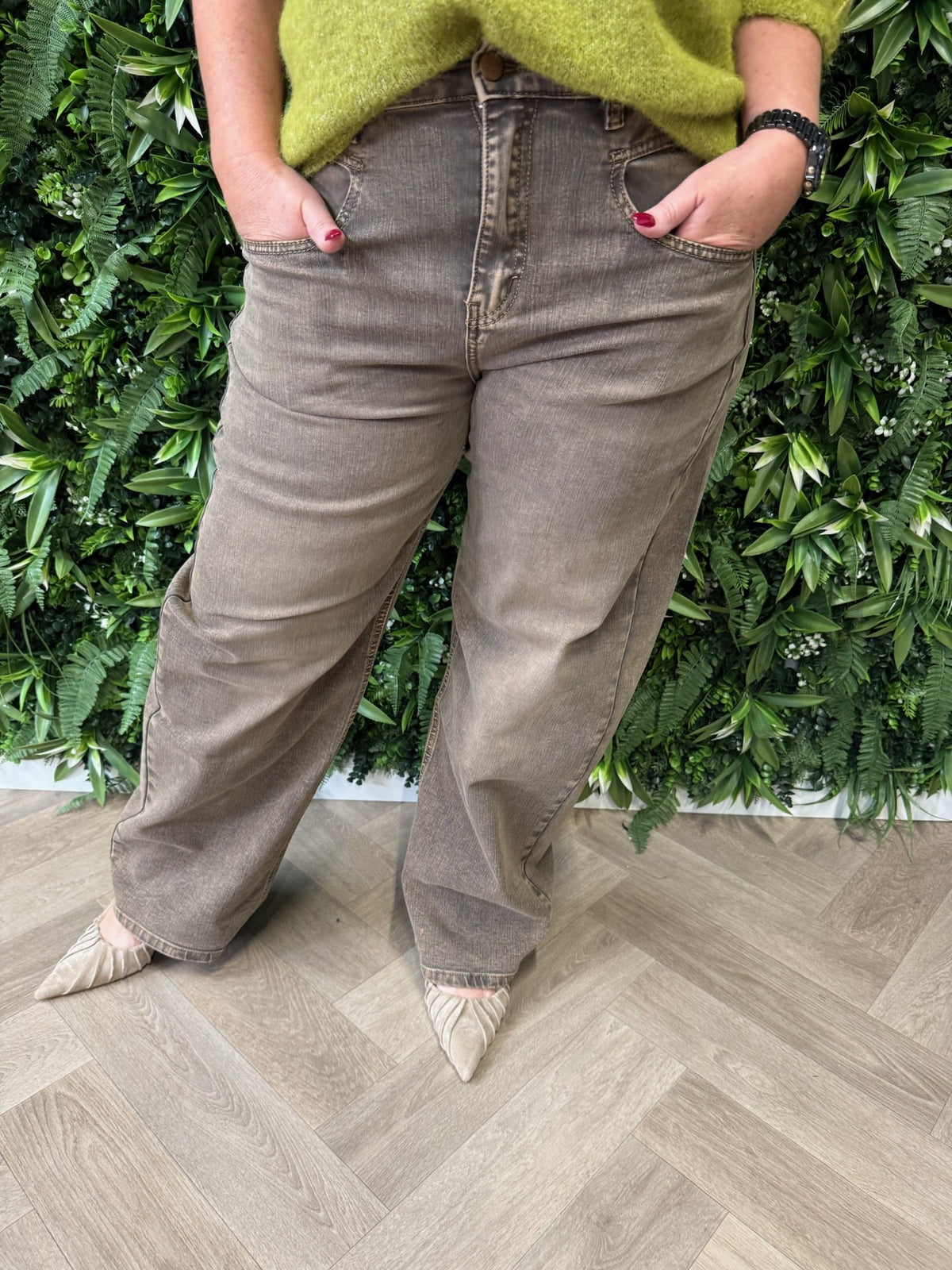 Jewelly balloon jeans bruin