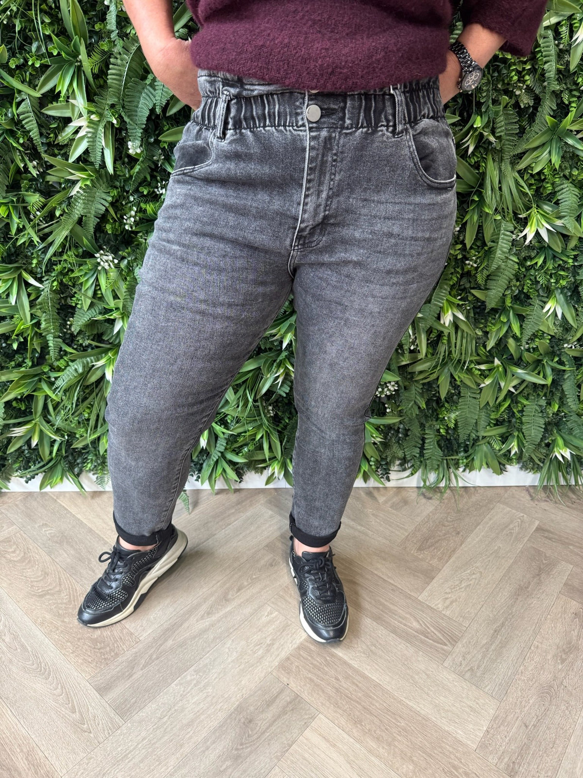 G-smack mom fit elastieke tailleband zwart