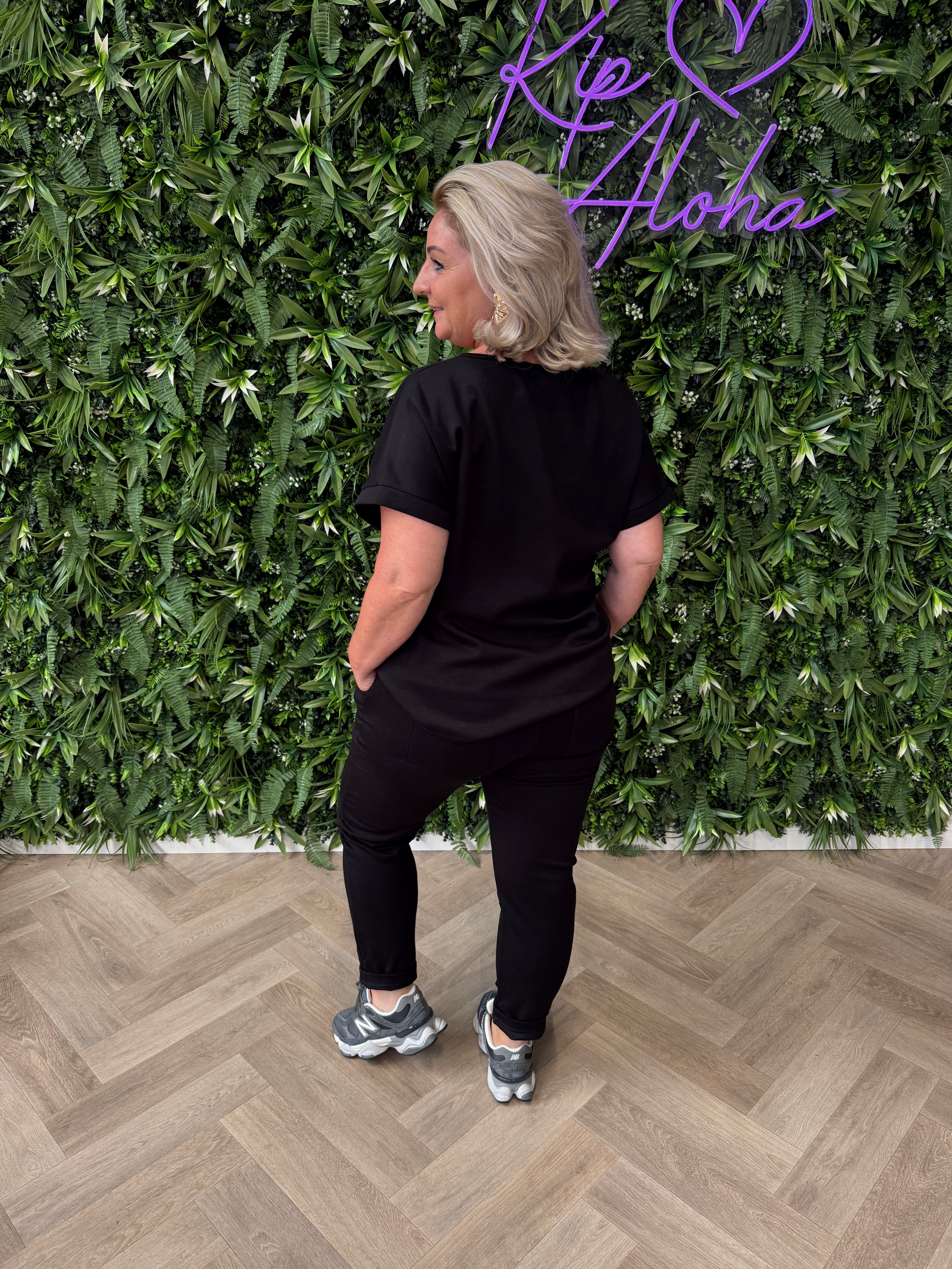 Tweedelig jogger set uni zwart