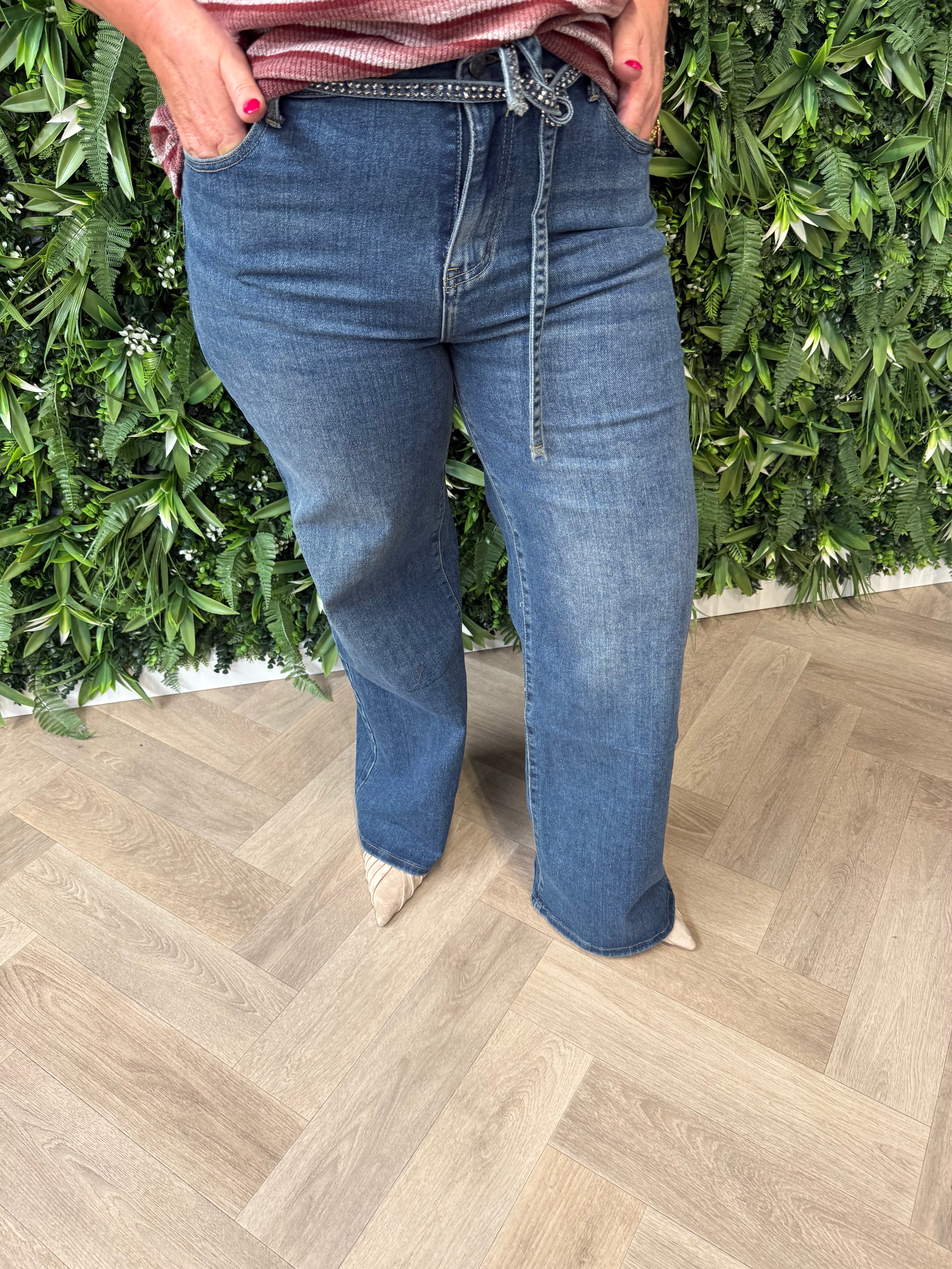 Redberry jeans met glitterkoord blauw