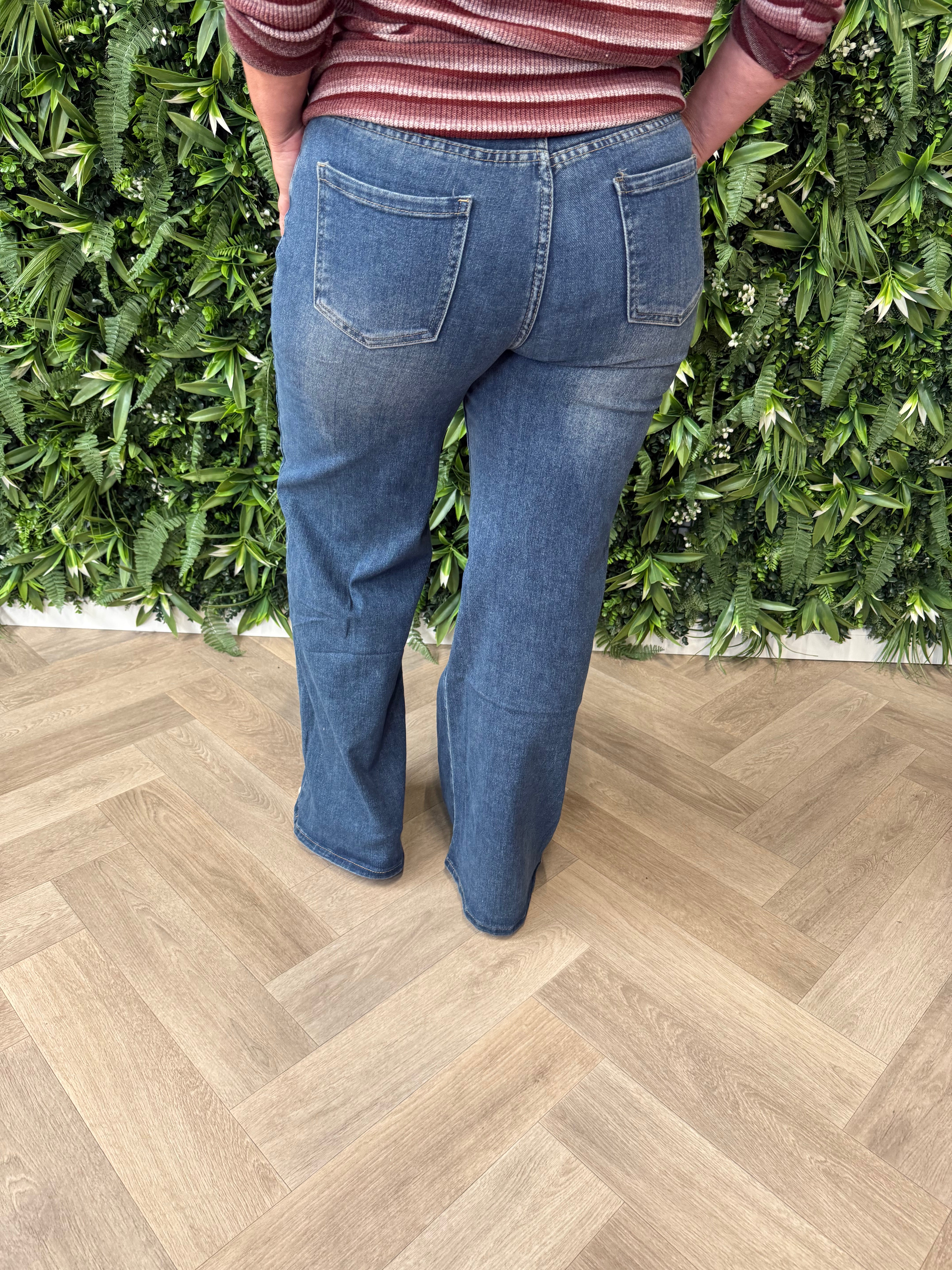 Redberry jeans met glitterkoord blauw