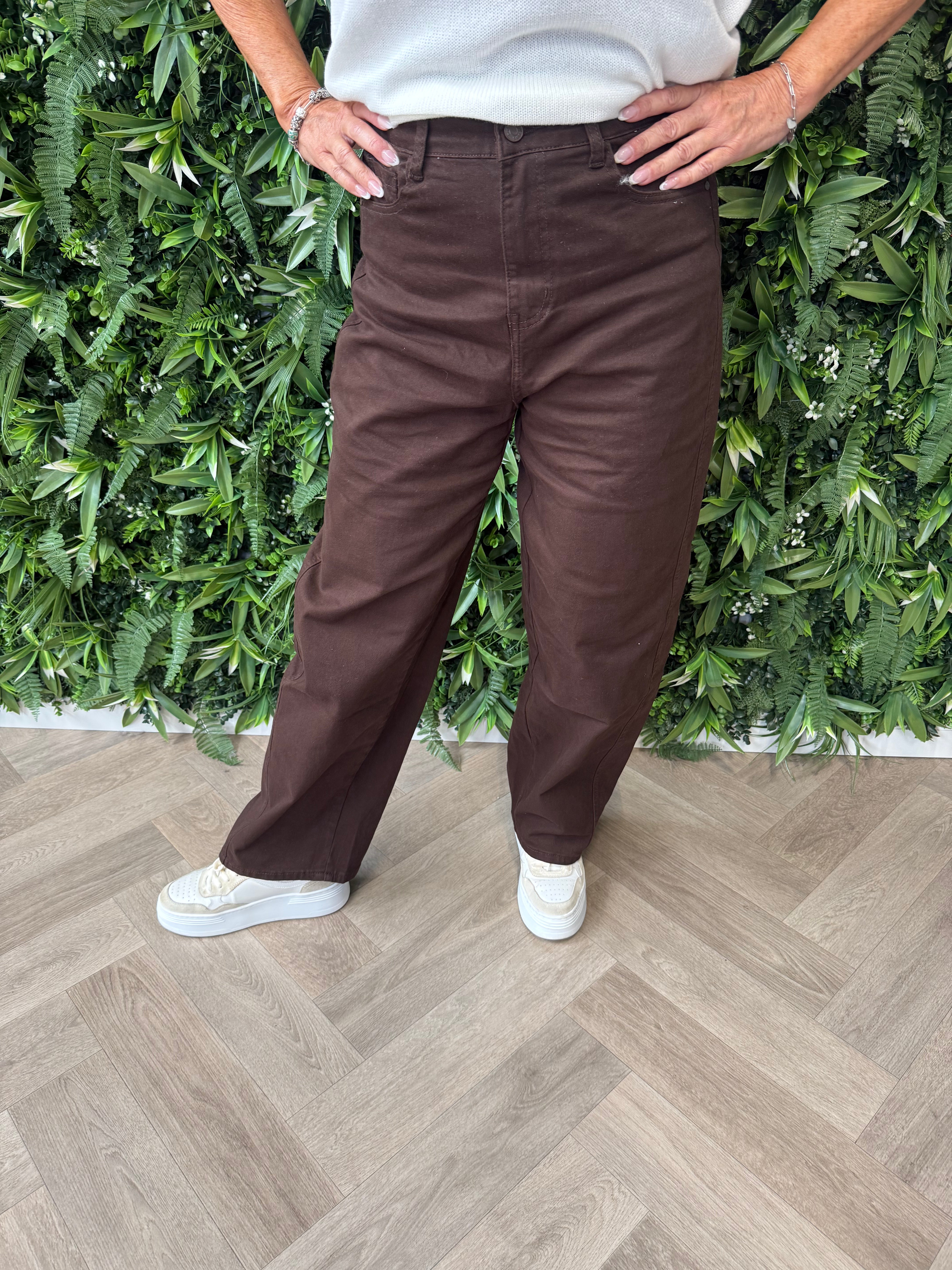 Redberry broek ballonfit donkerbruin