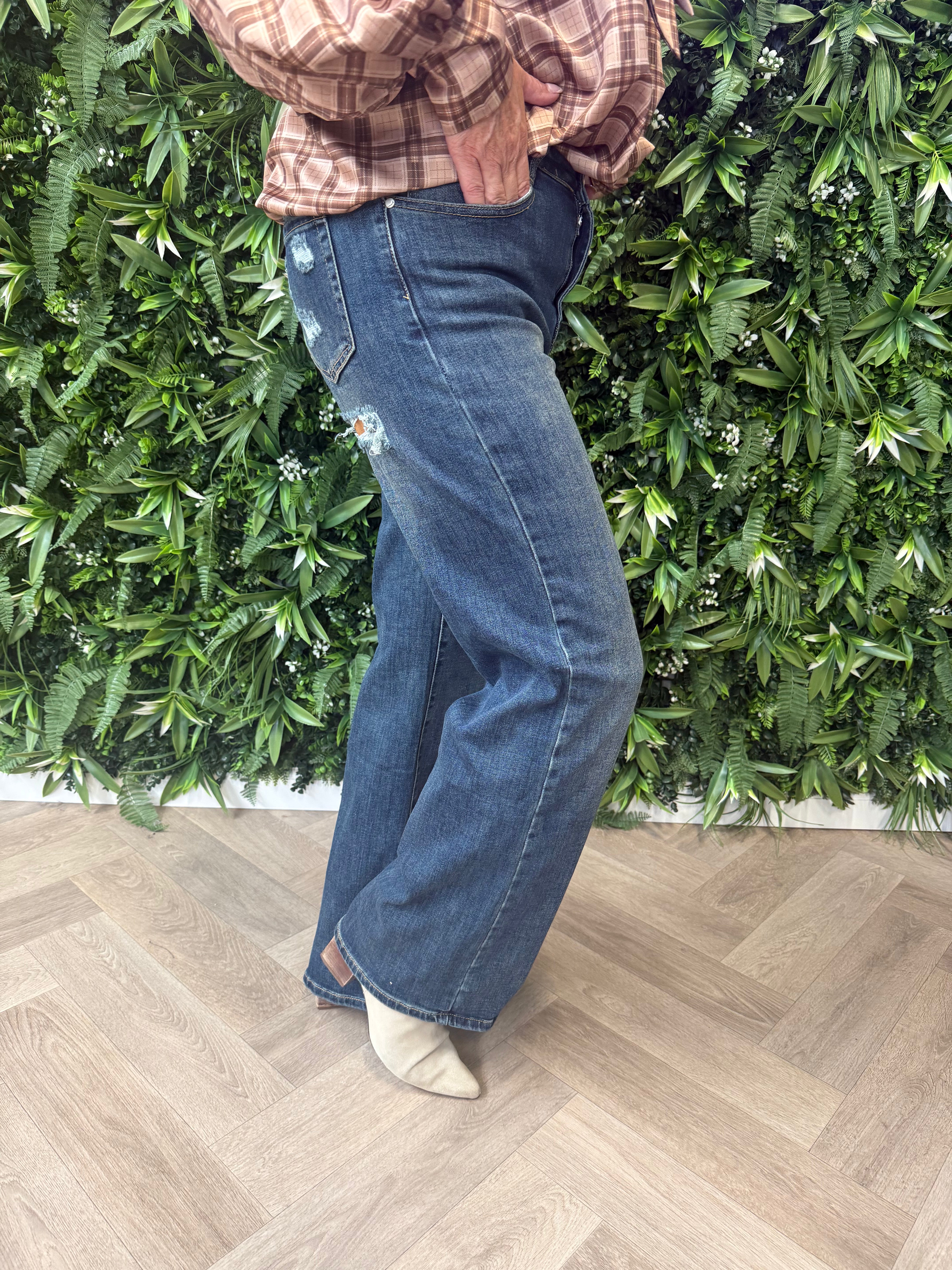 G-smack jeans met glitterzak blauw
