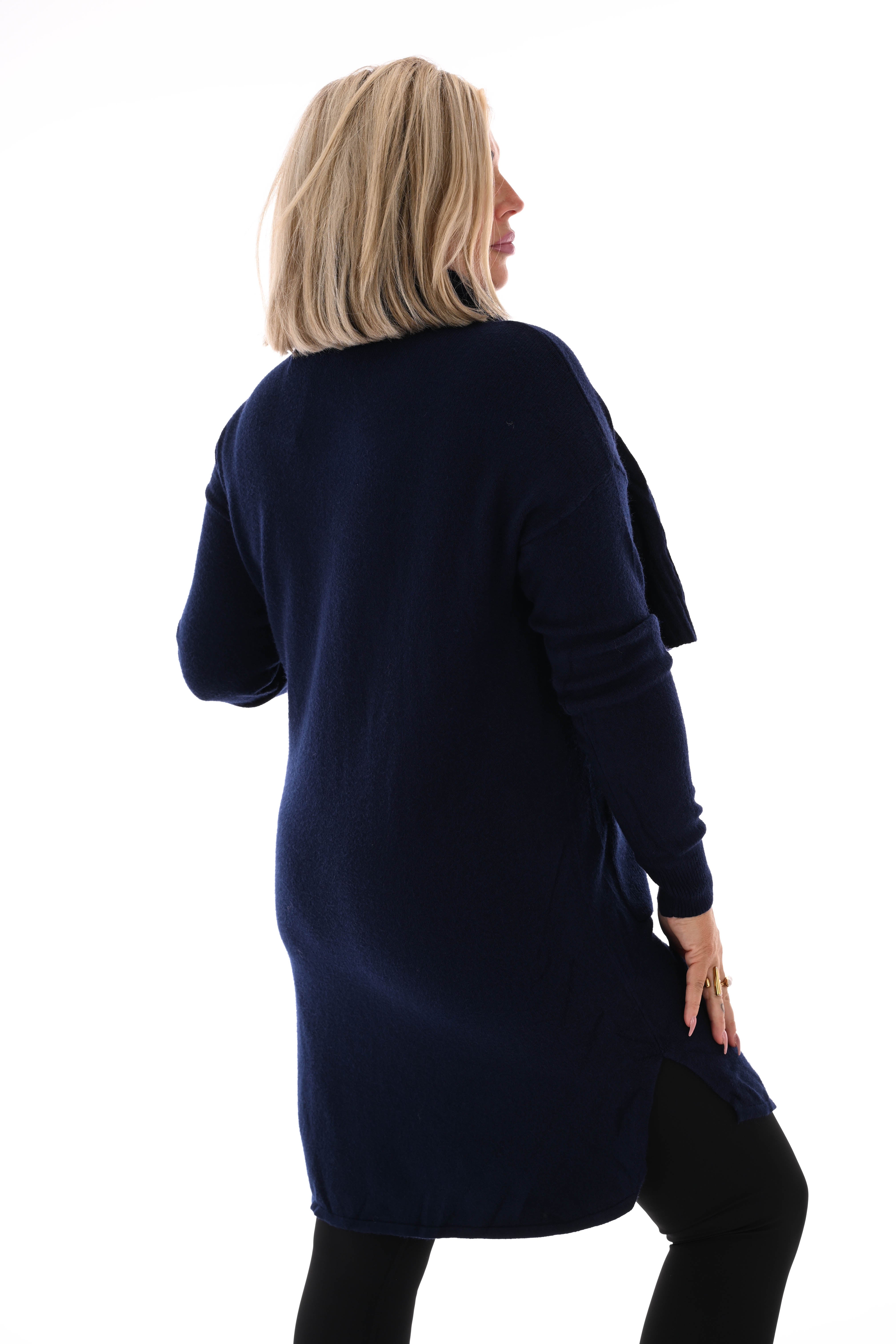 Tuniek met sjaal marineblauw