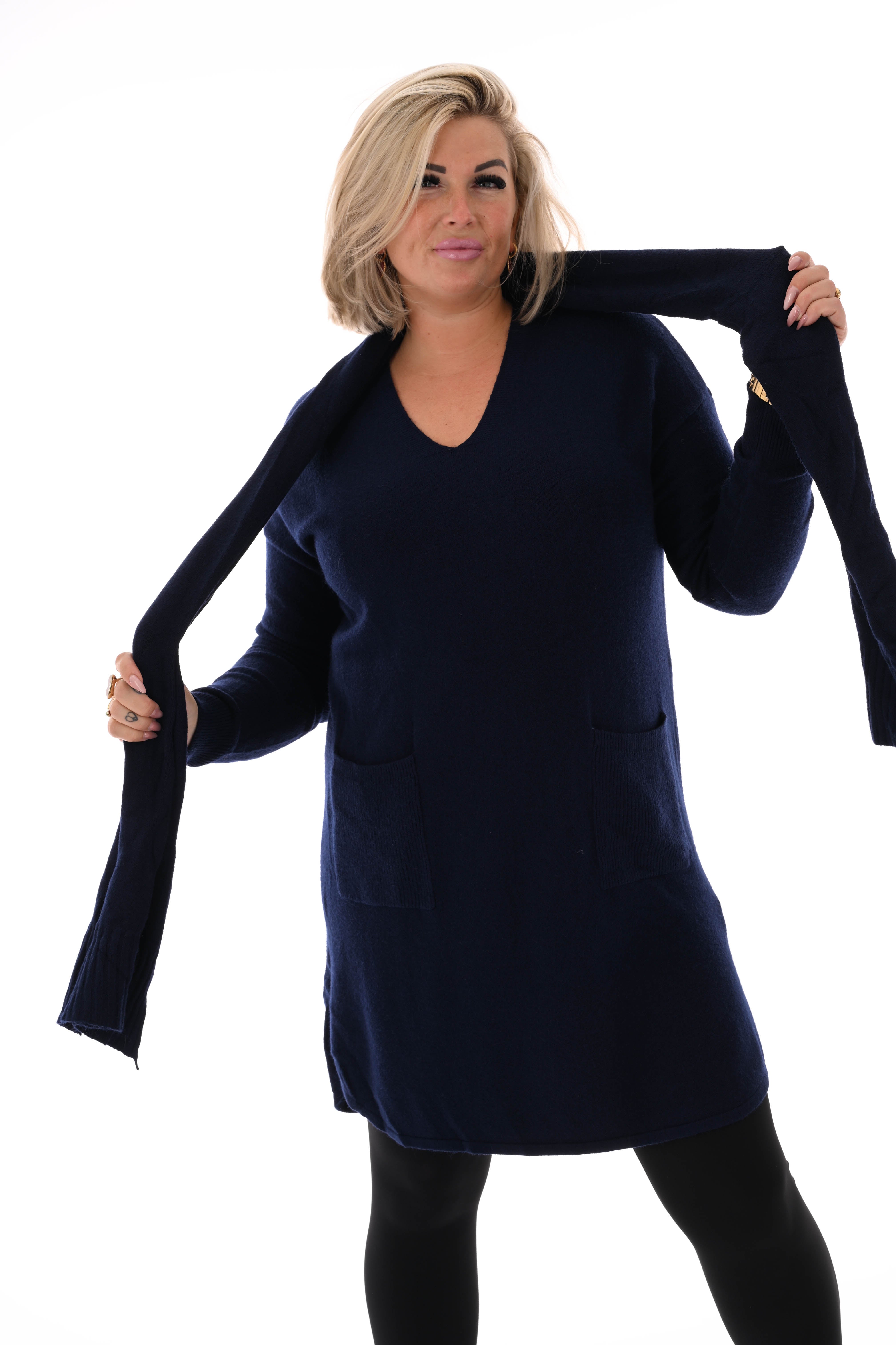 Tuniek met sjaal marineblauw