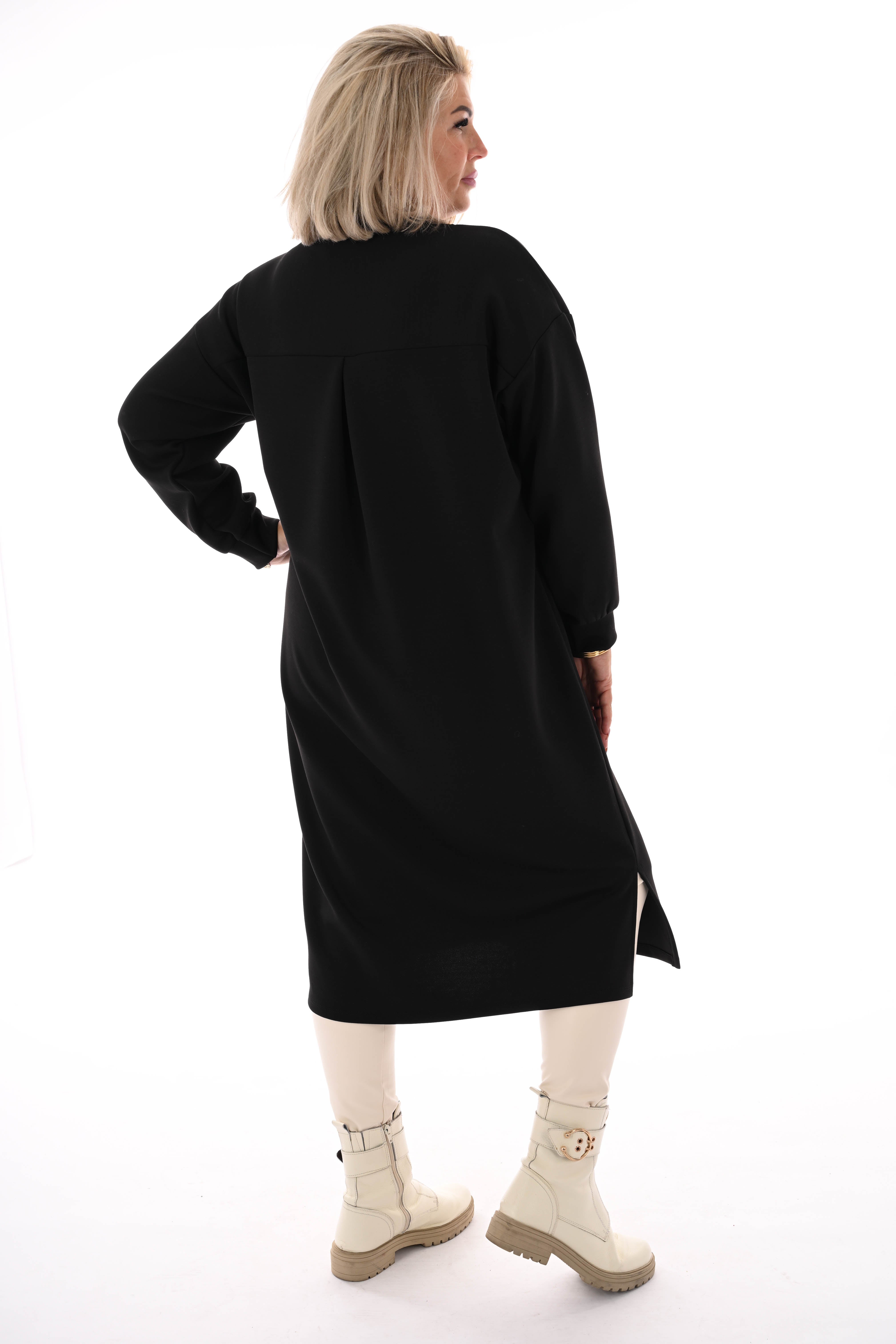 Sweaterdress Soho v-hals zwart