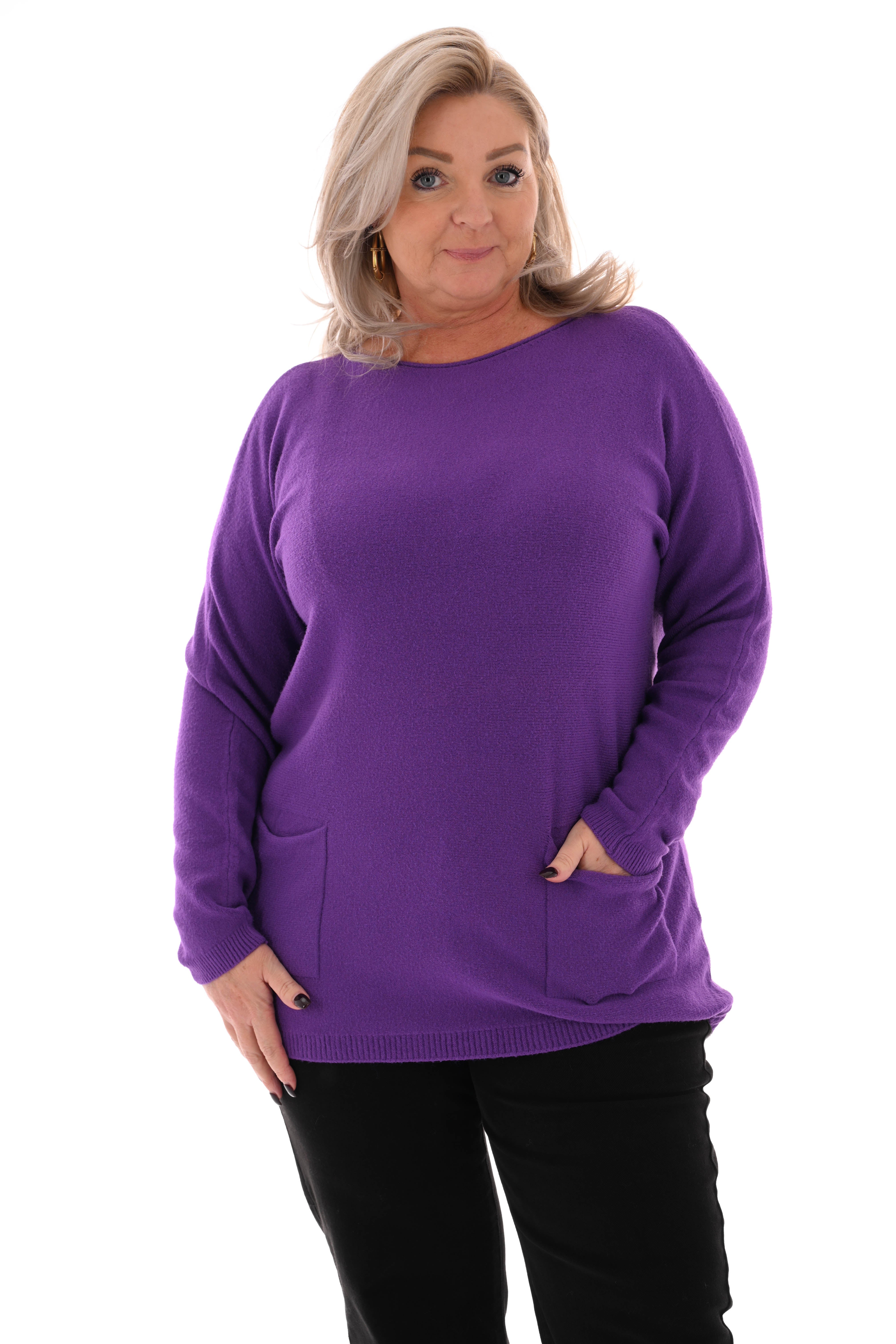 Trui met strikjes rug paars