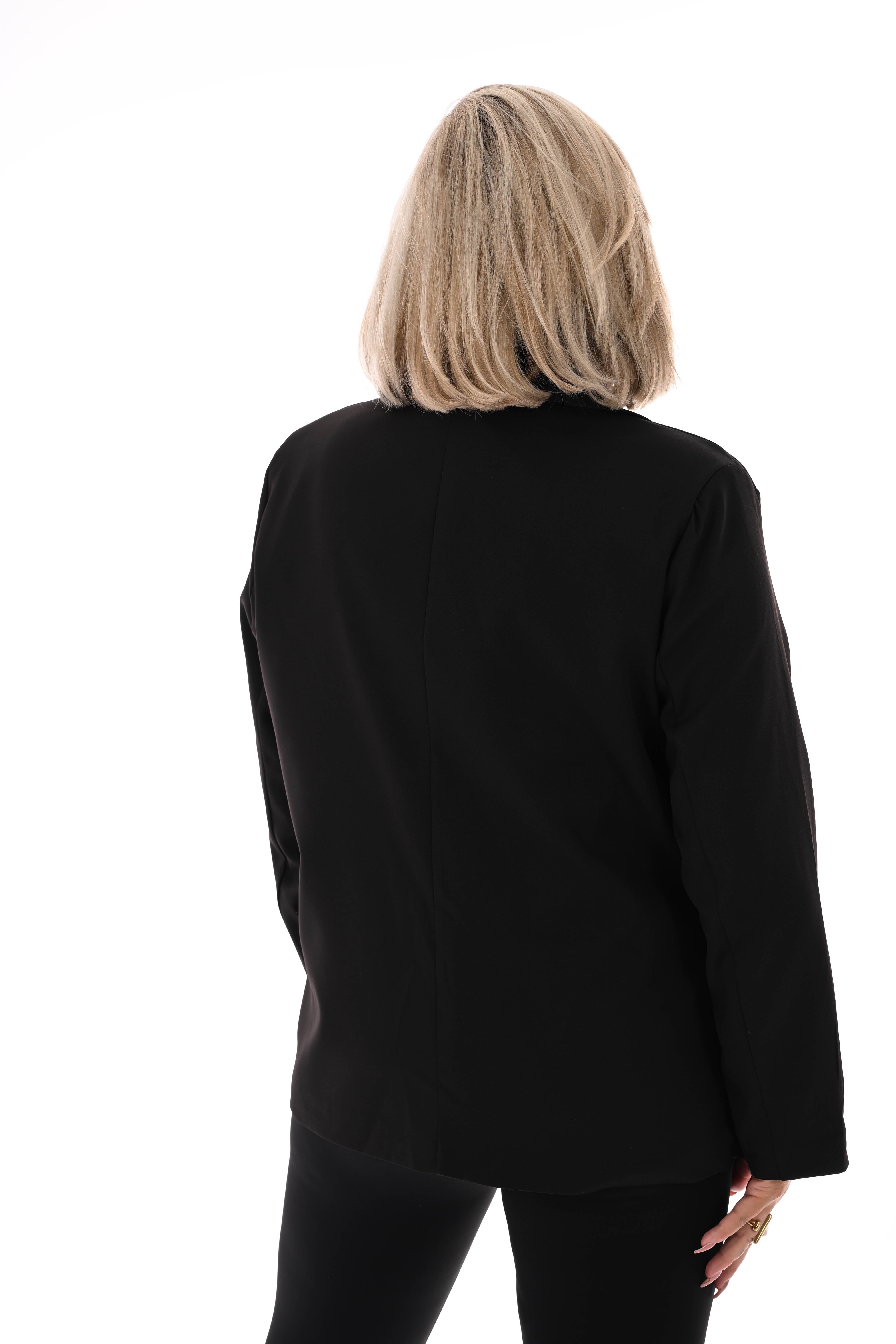 Blazer geborduurde hartjes zwart