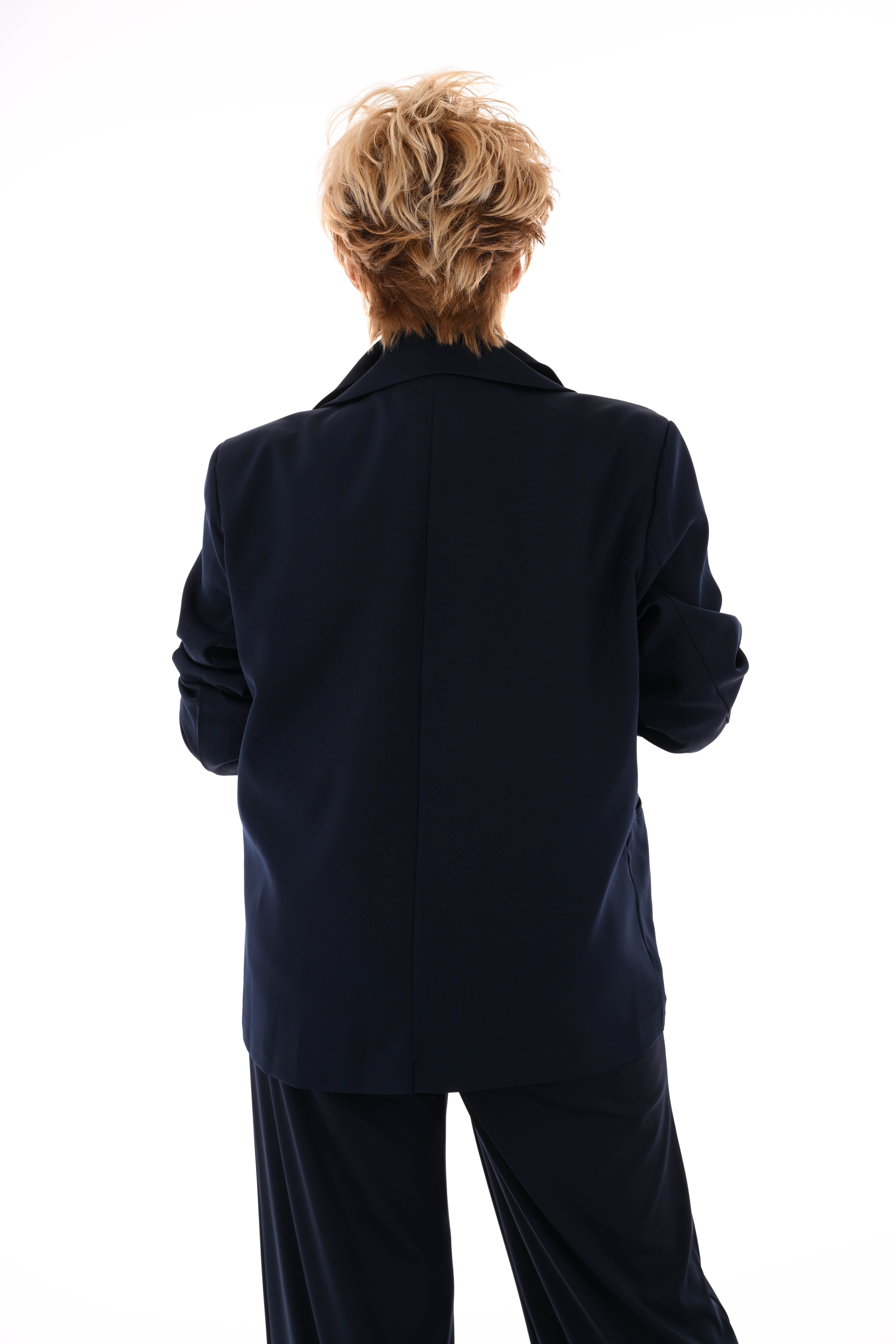 Blazer geborduurde hartjes marineblauw