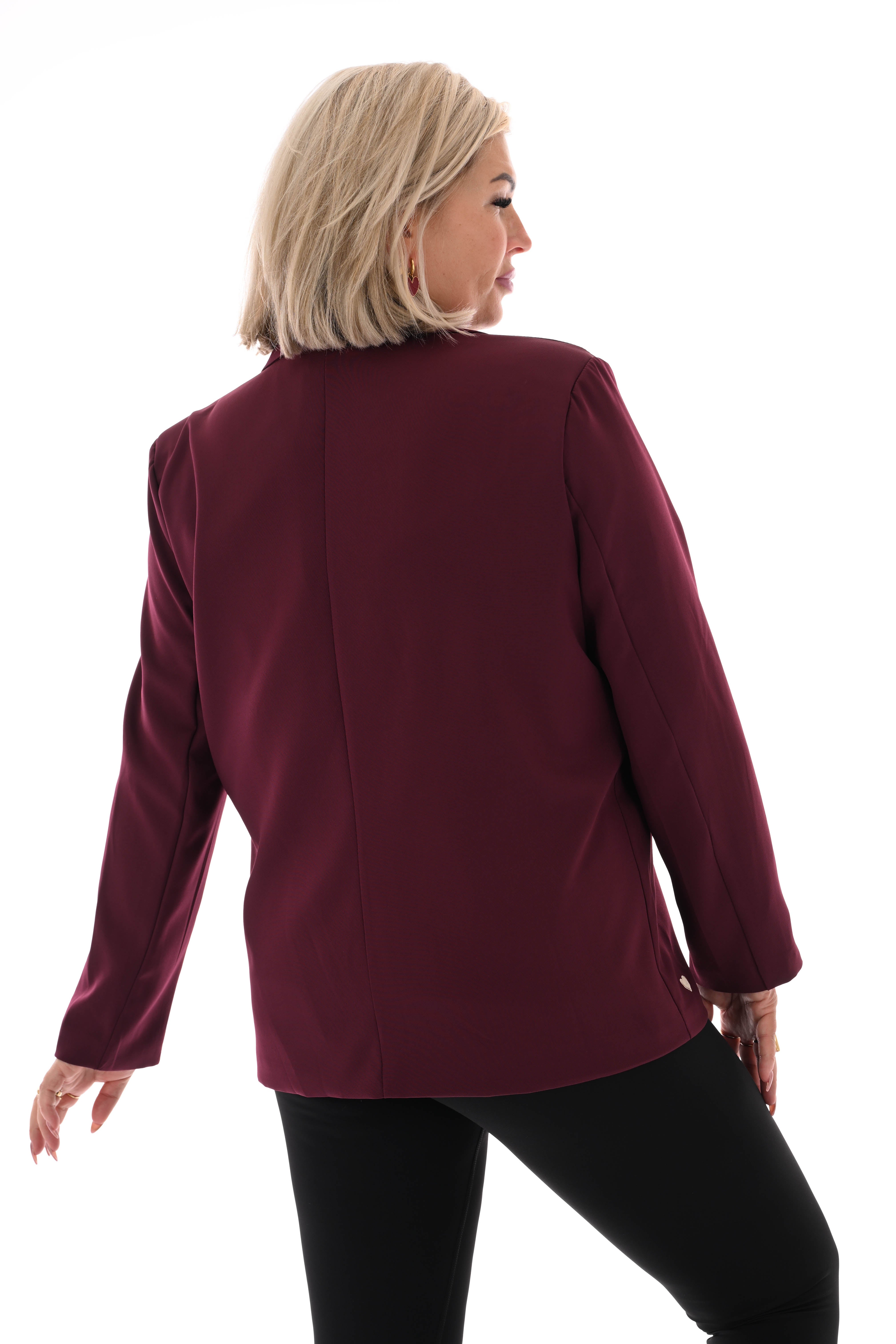 Blazer geborduurde hartjes bordeaux