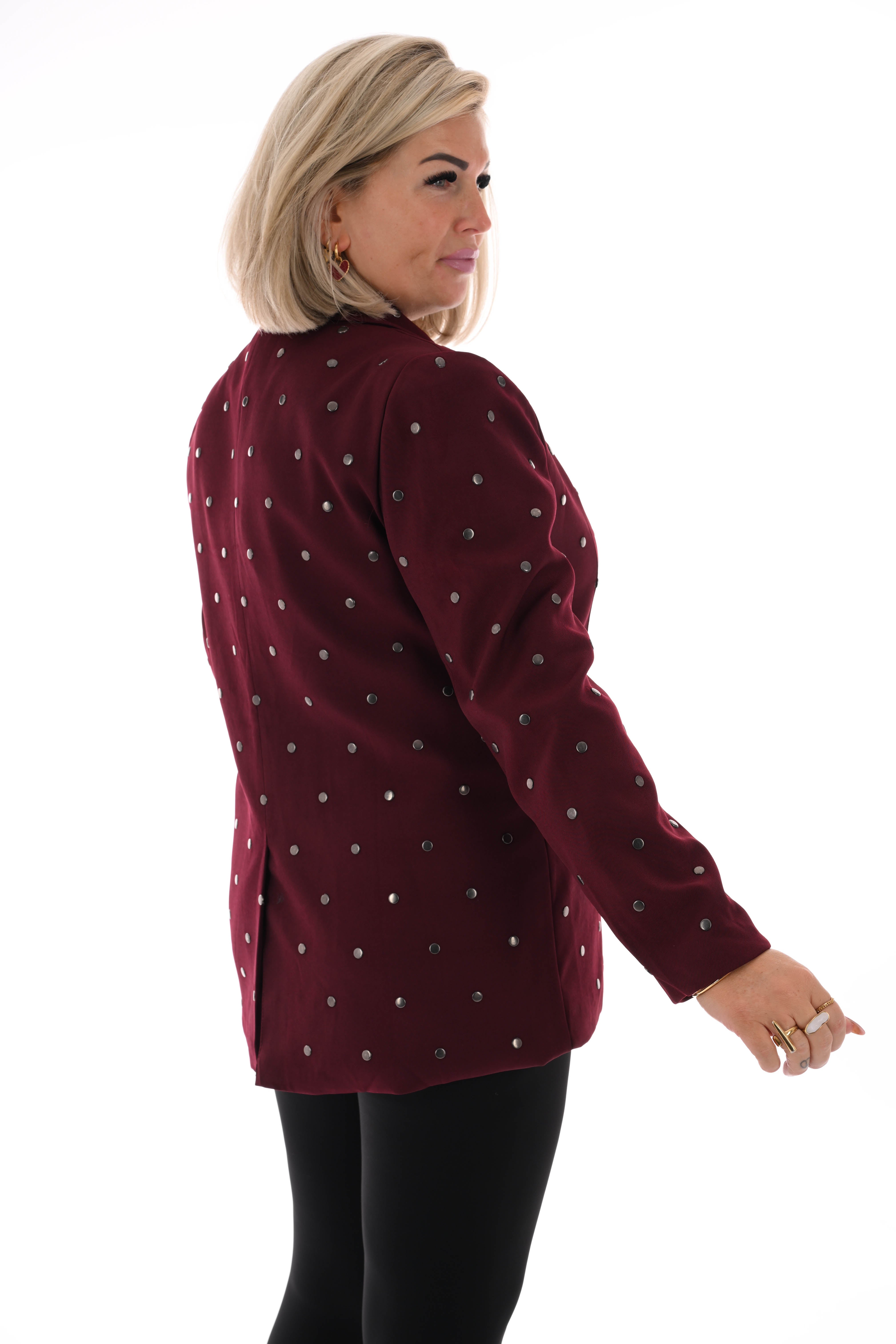Blazer met dot studs bordeaux
