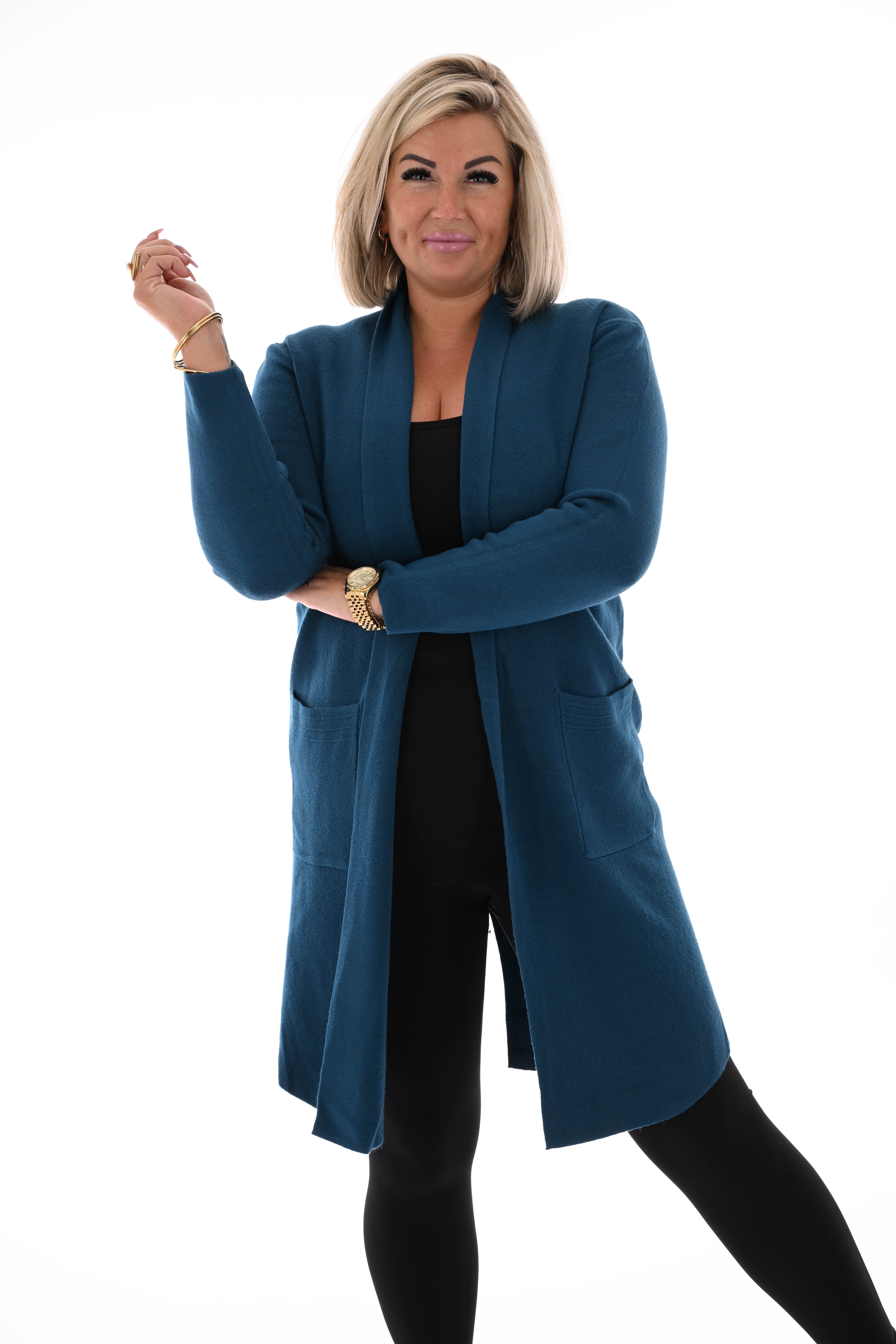 Vest half lang petrol