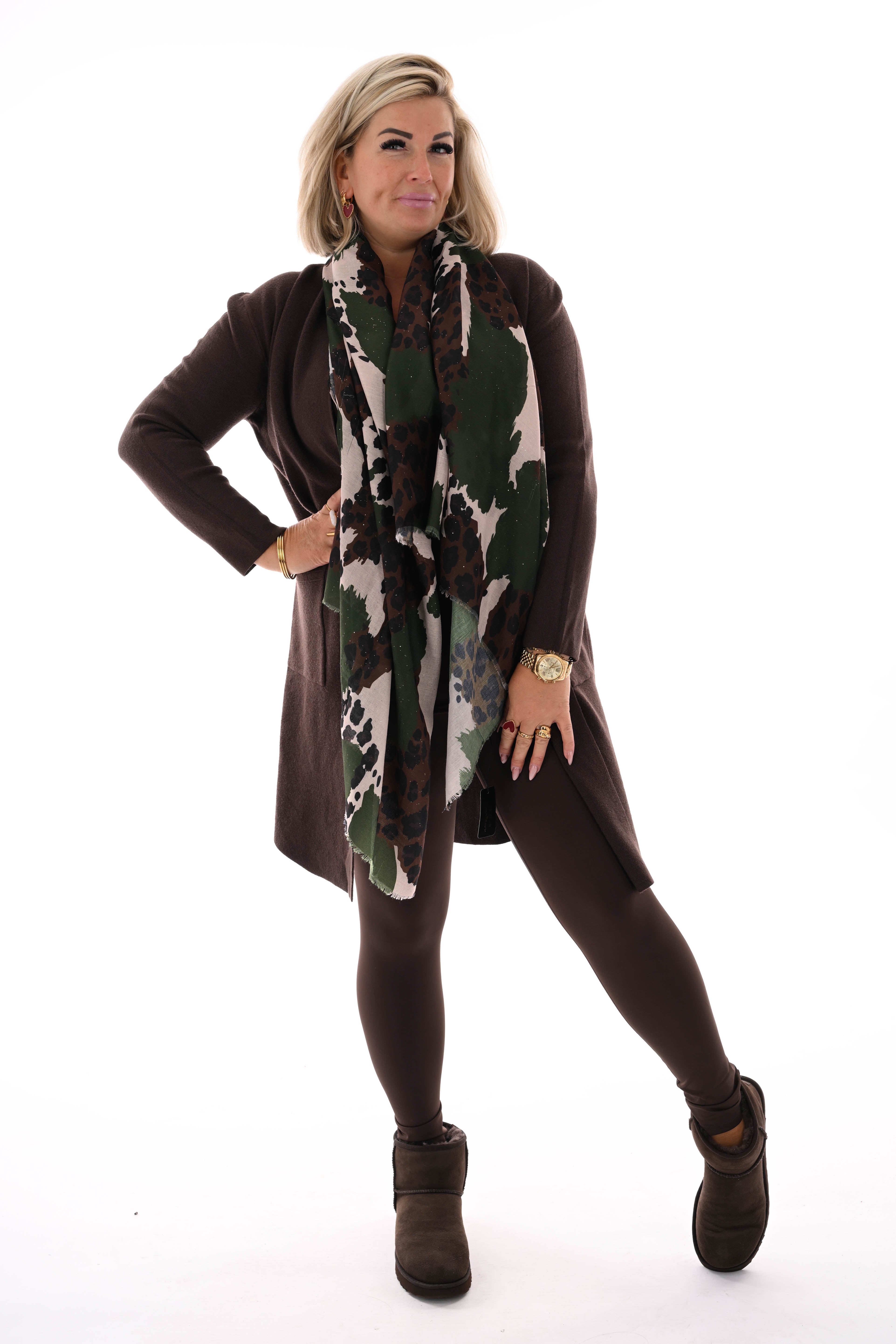 Vest half lang donkerbruin