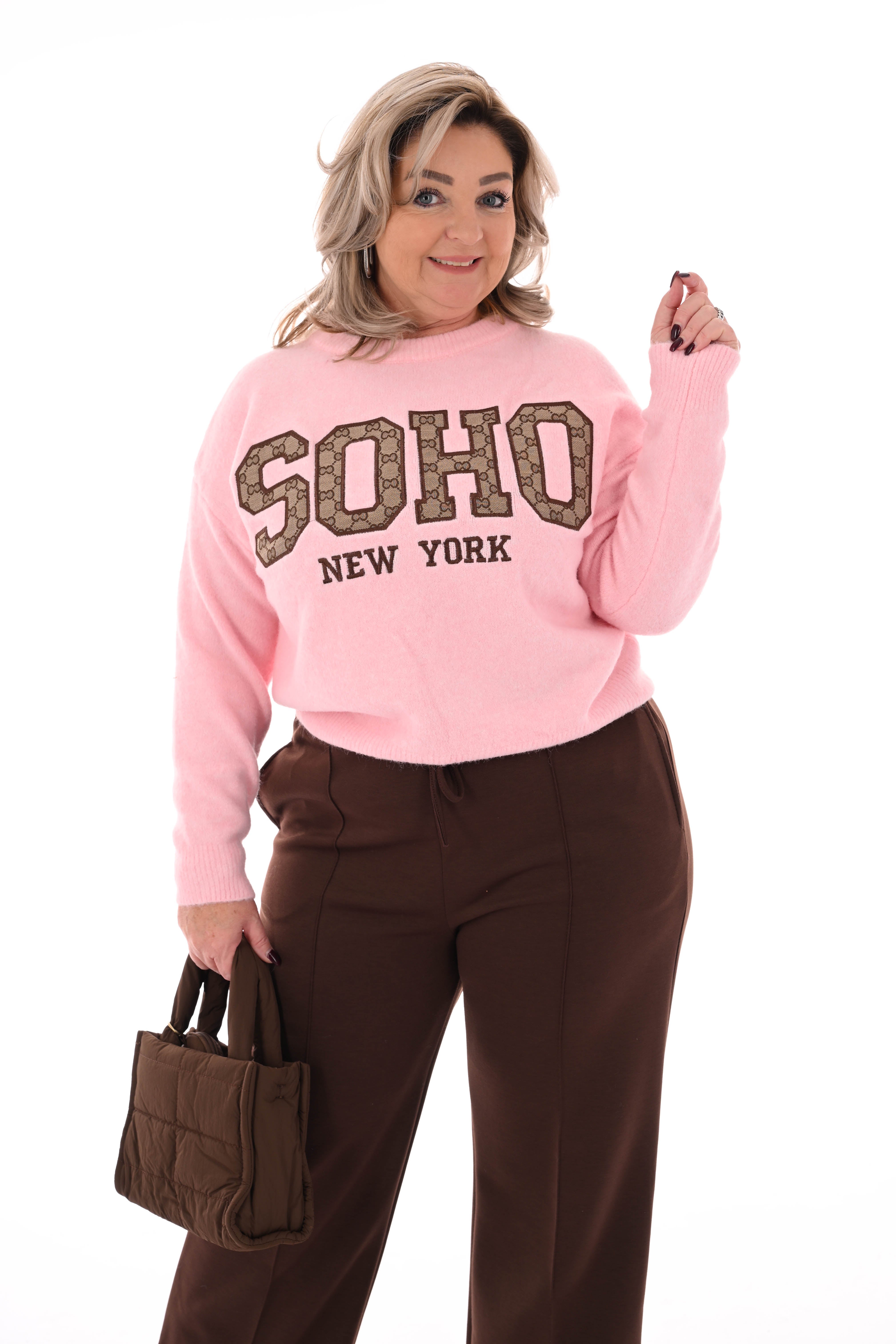 Gebreide trui soho lichtroze