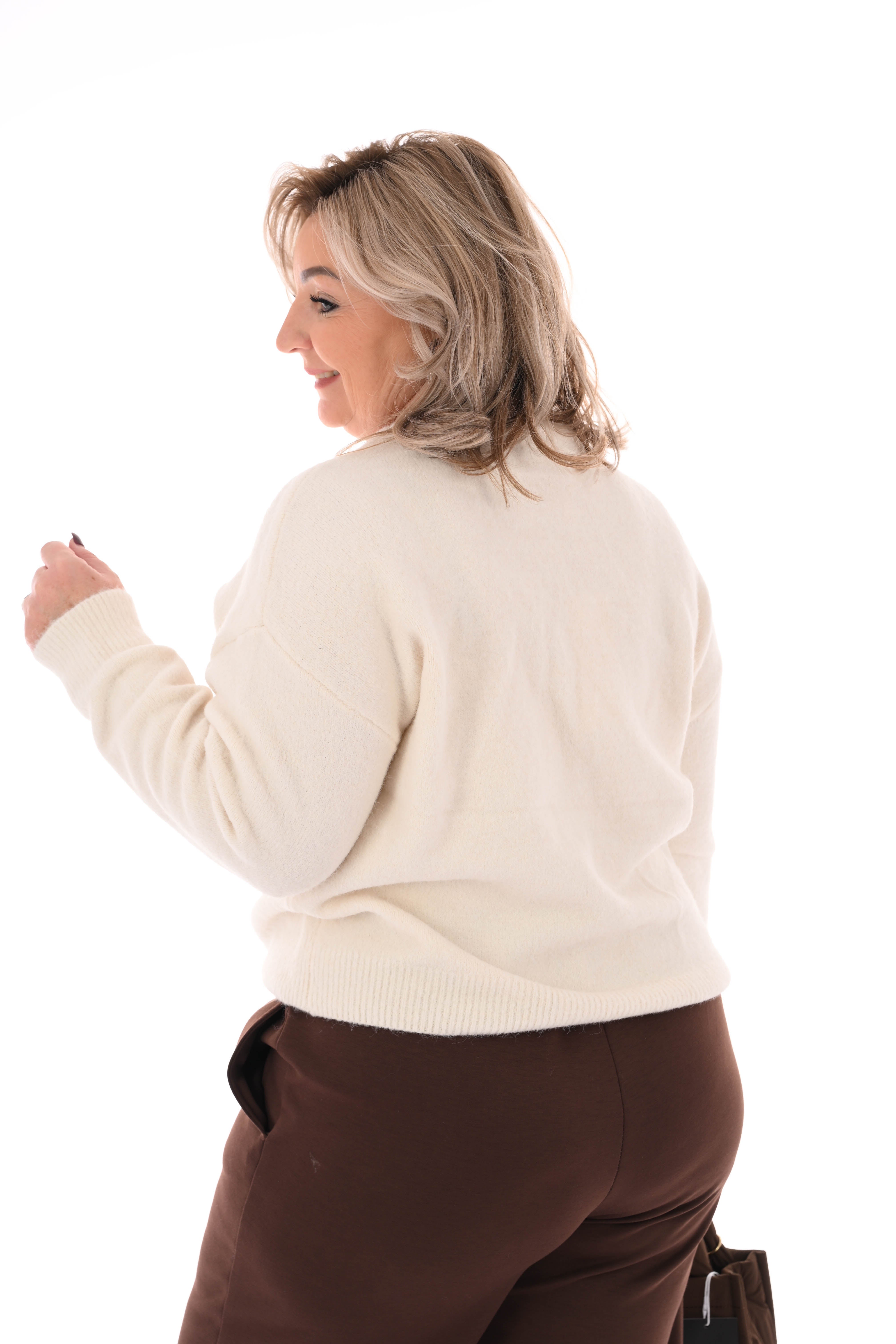 Gebreide trui soho roomwit