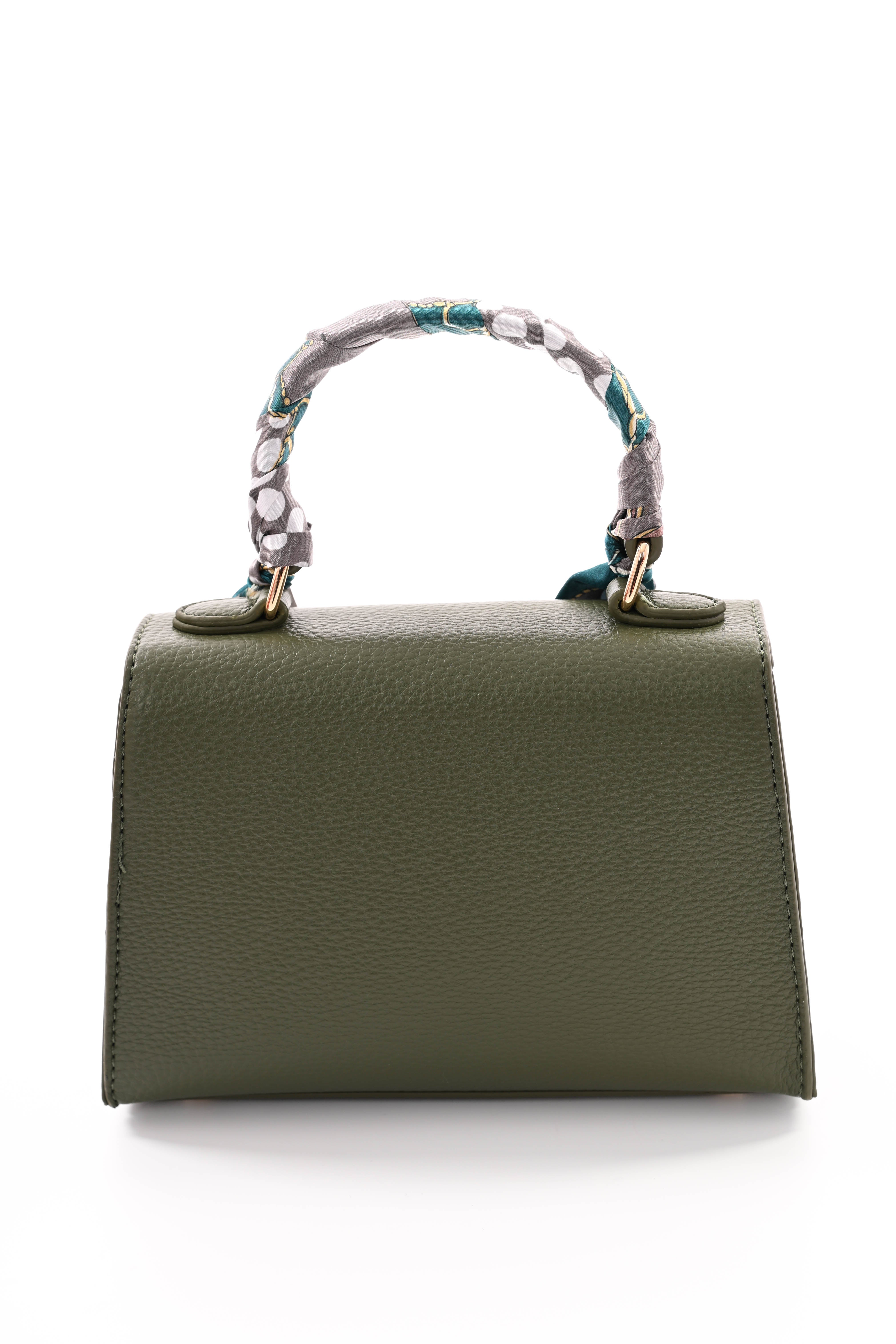 Handtas met sjaaltje legergroen