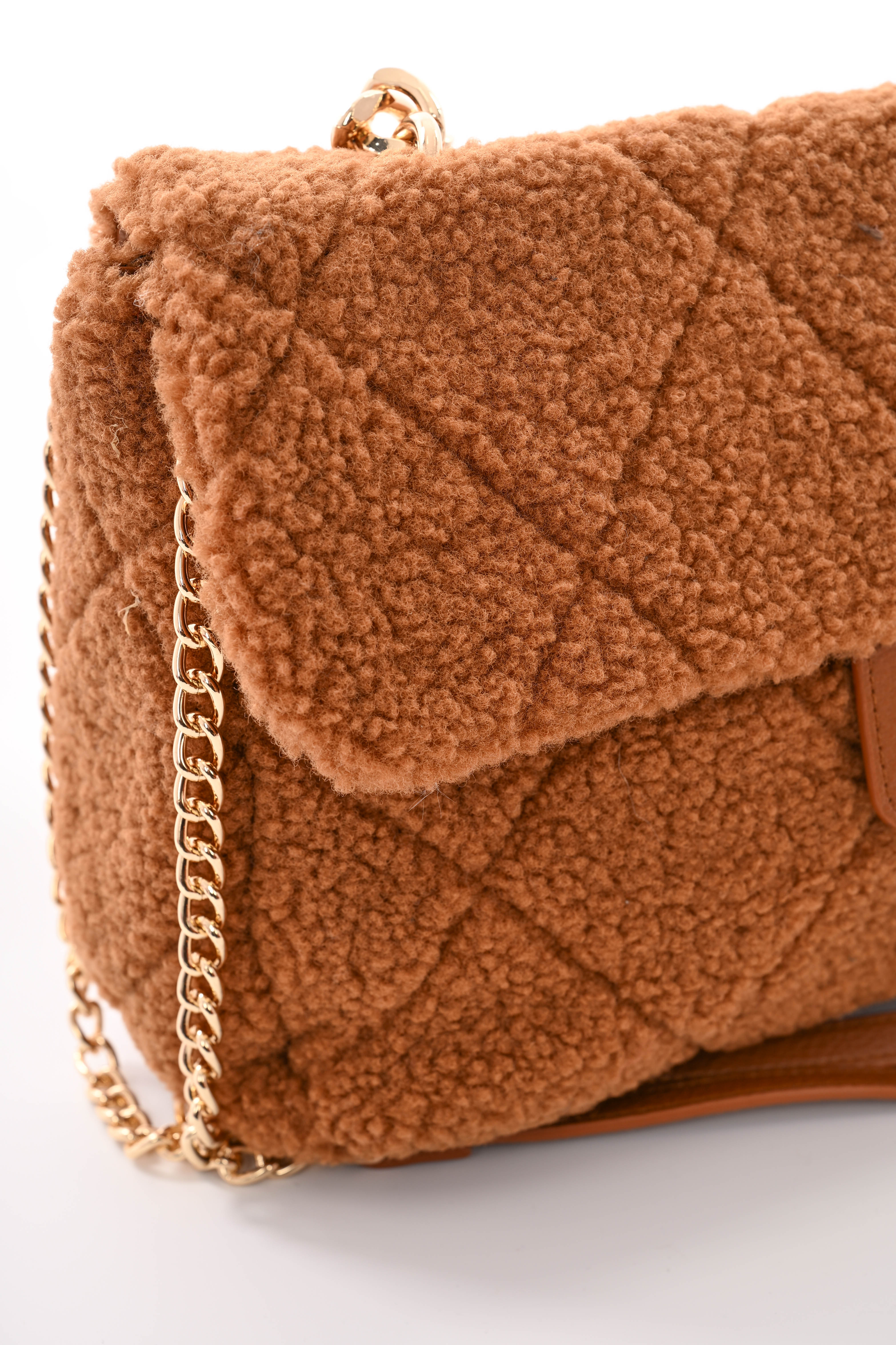 Teddy tas met ketting camel