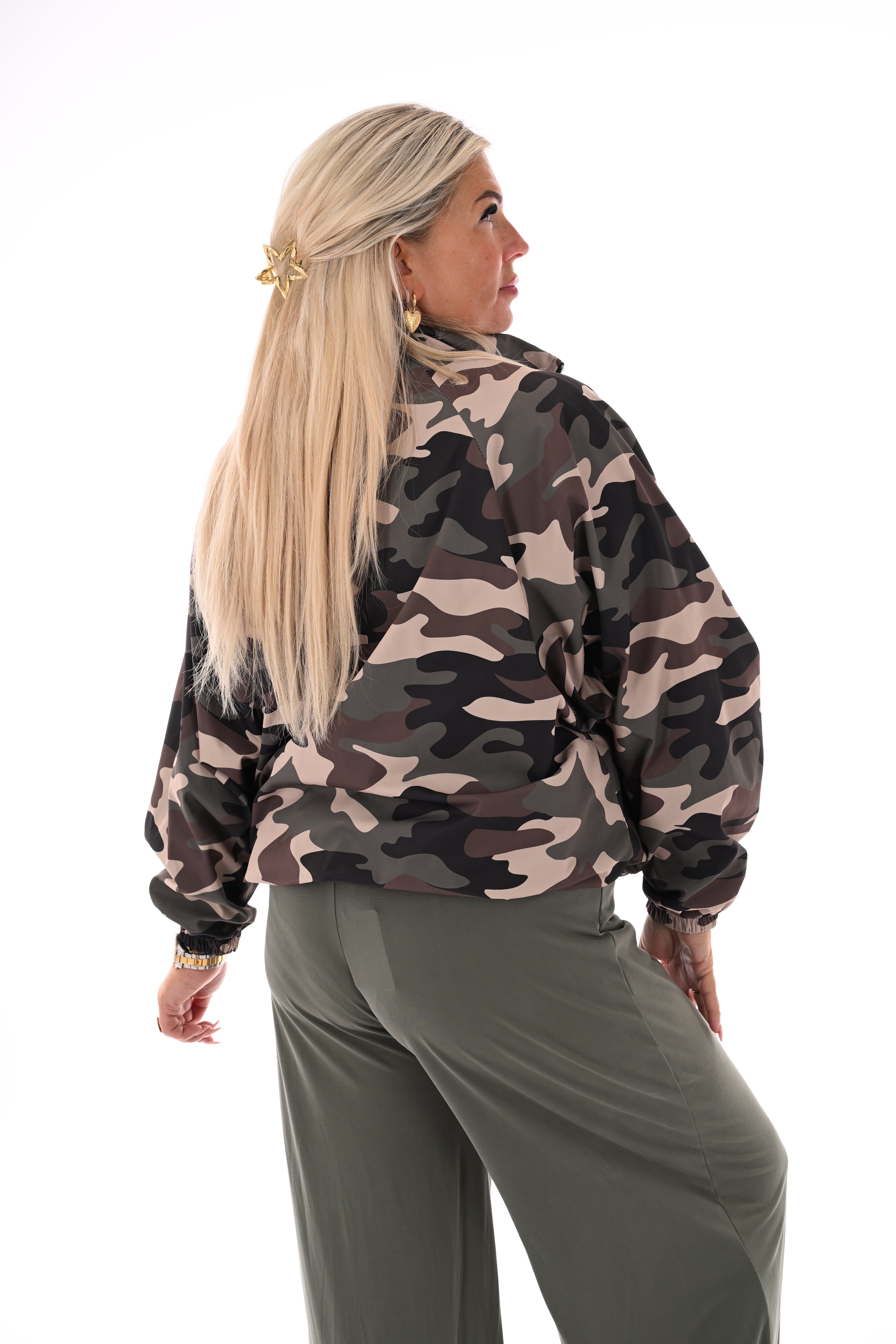 Korte bomber jas army legergroen