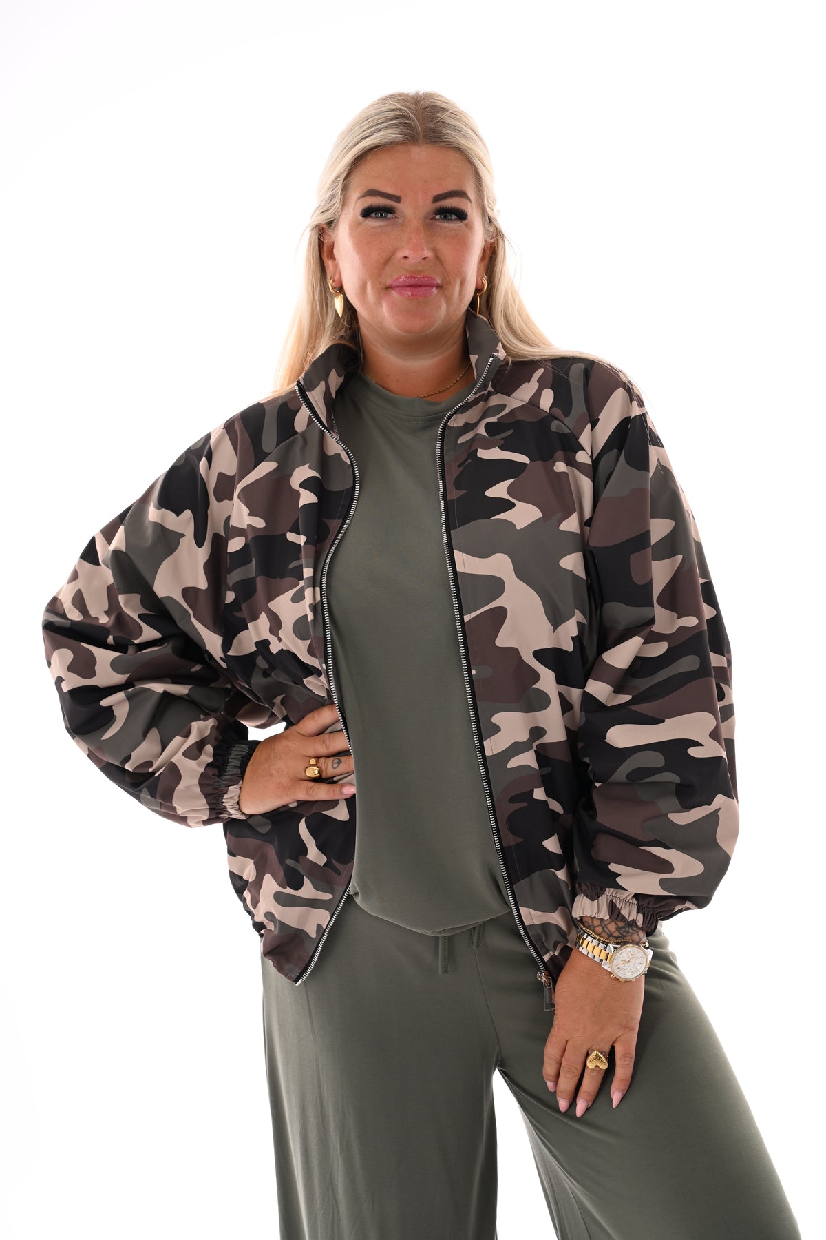 Korte bomber jas army legergroen