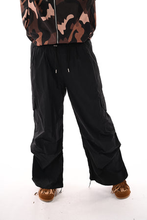 Cargo parachute broek zwart