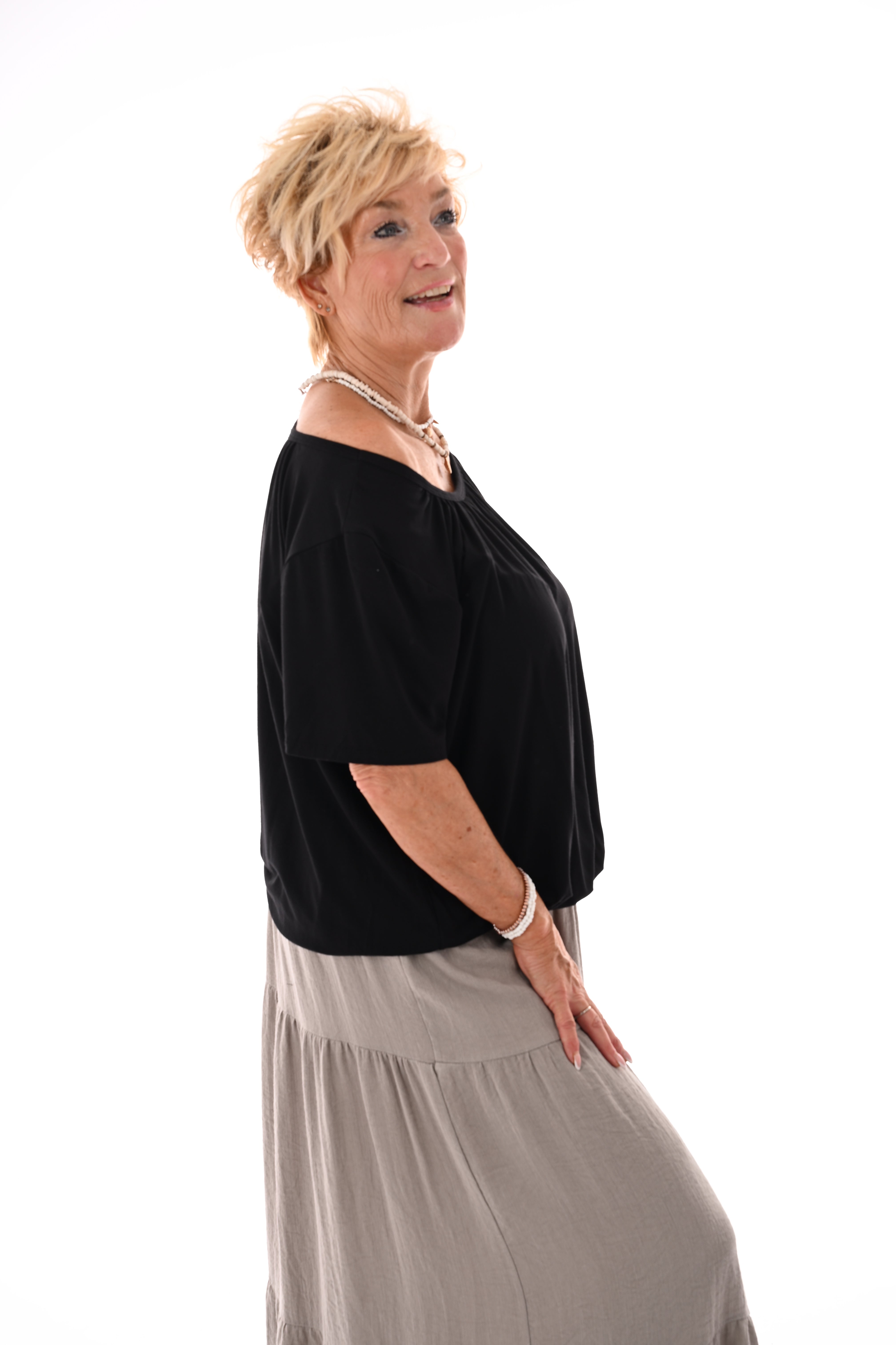 Basic top uni zwart
