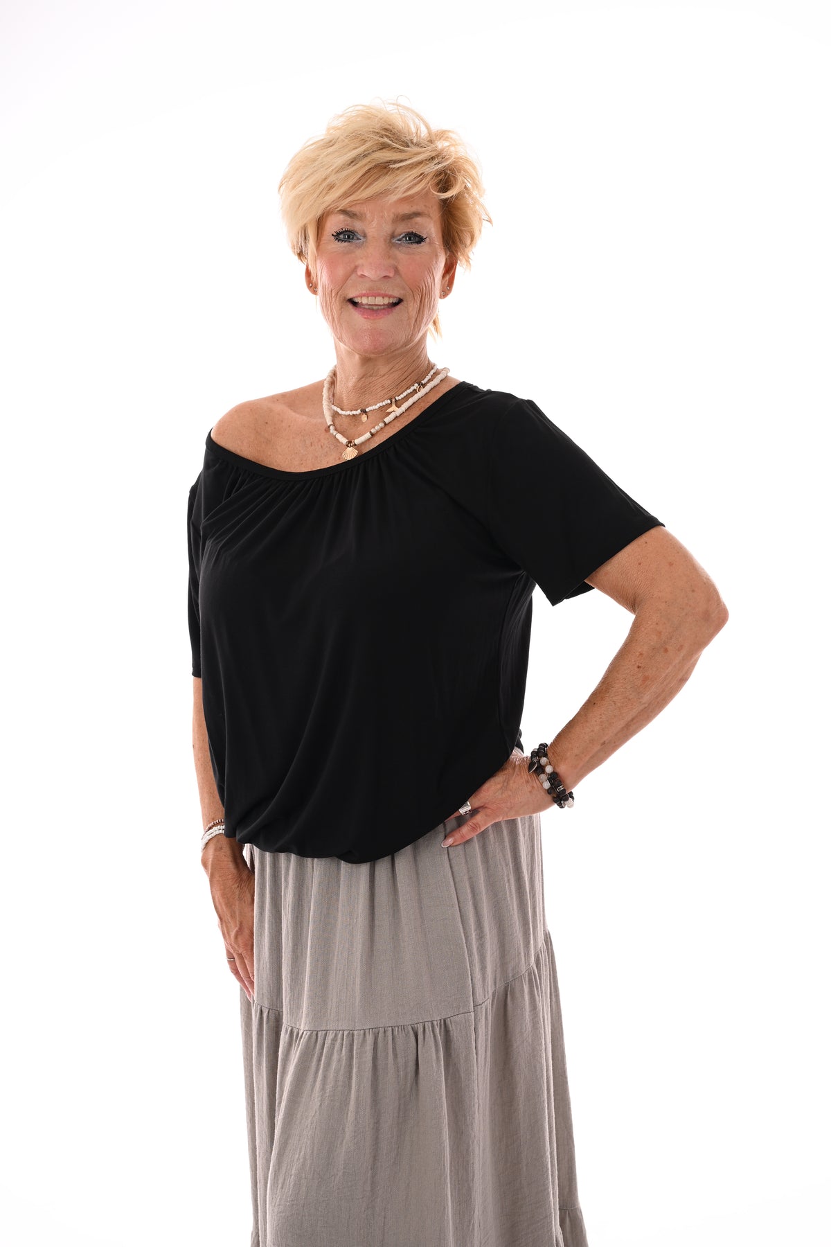 Basic top uni zwart
