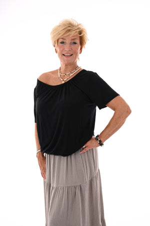 Basic top uni zwart