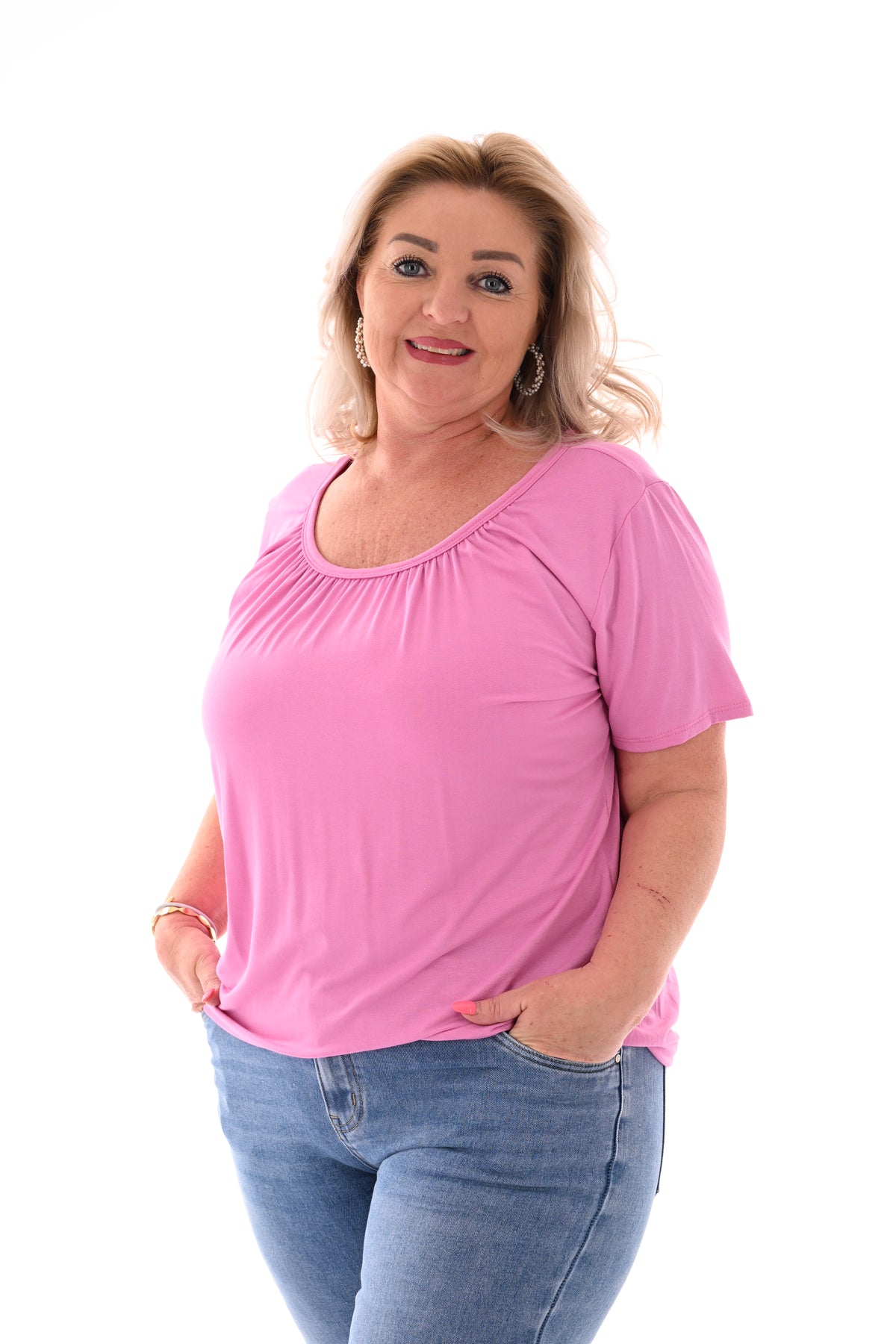 Basic top uni roze