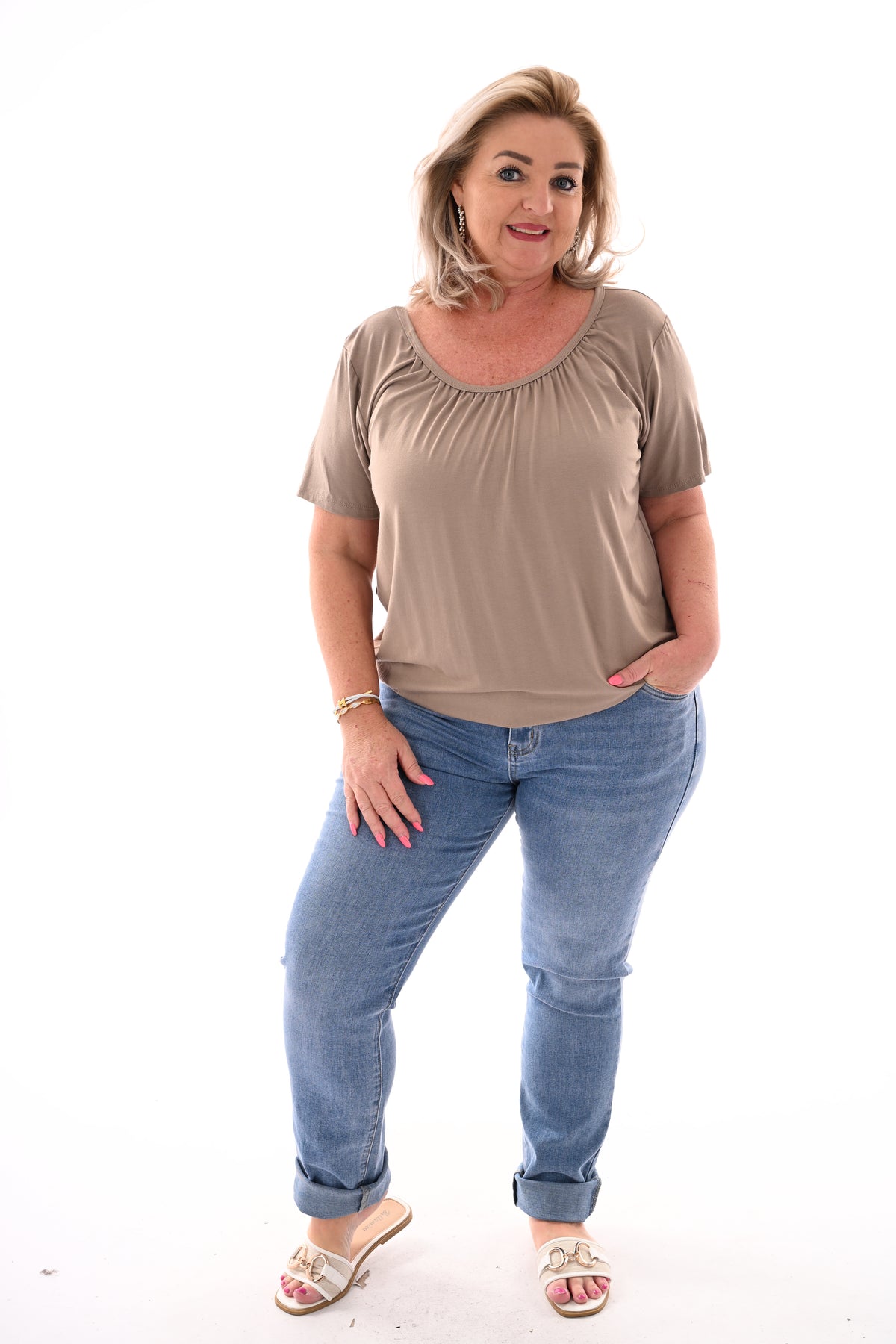 Basic top uni taupe