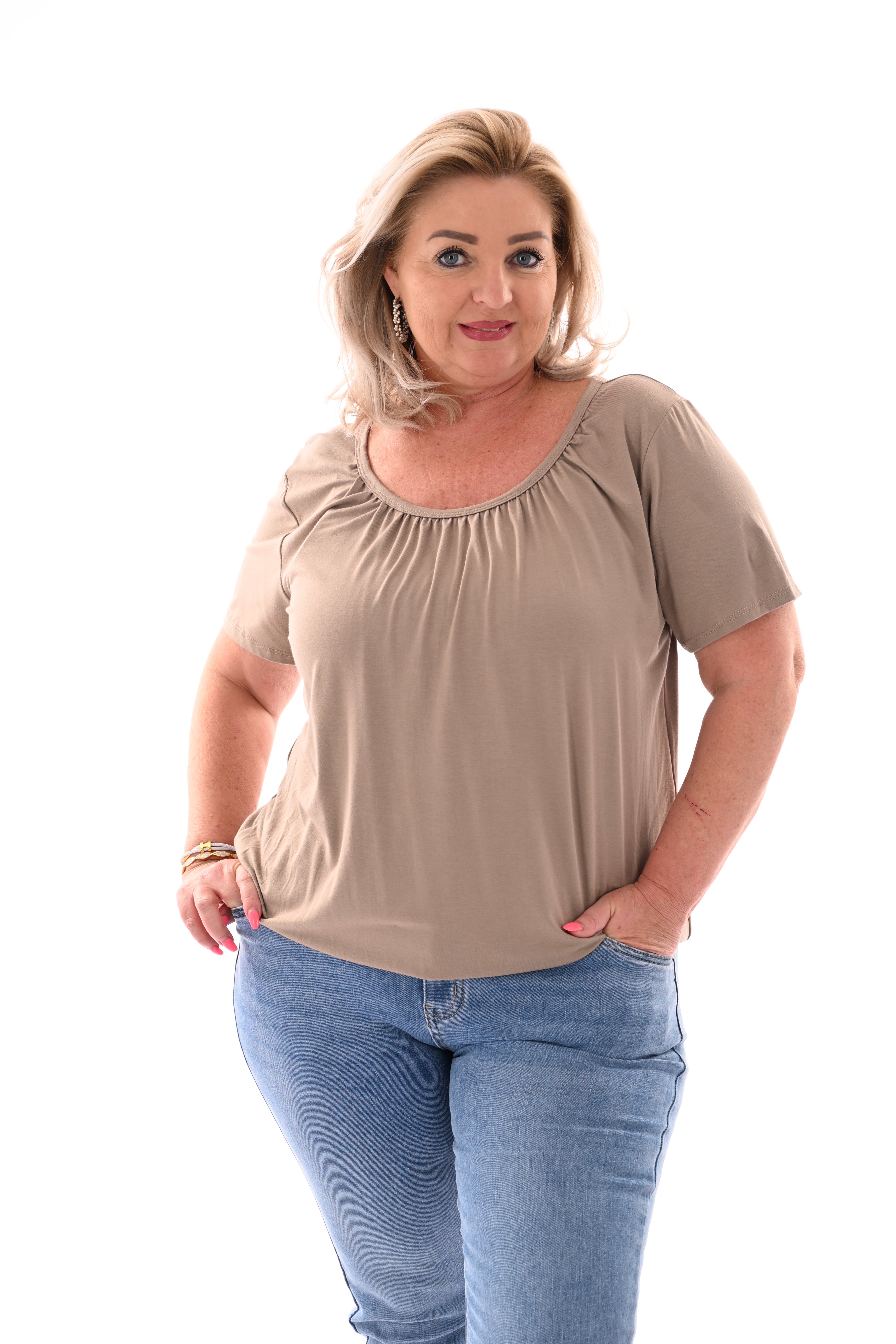 Basic top uni taupe