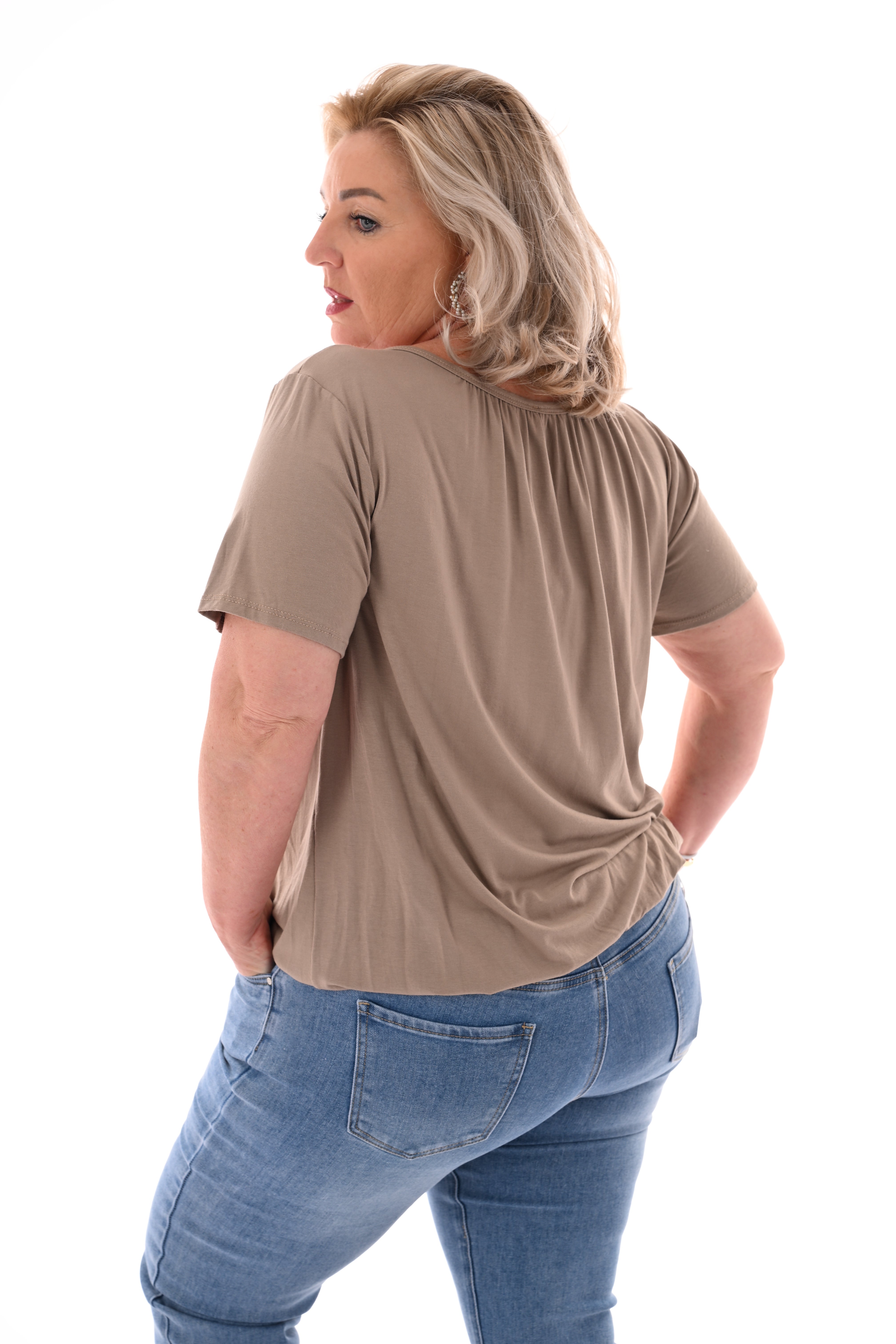 Basic top uni taupe