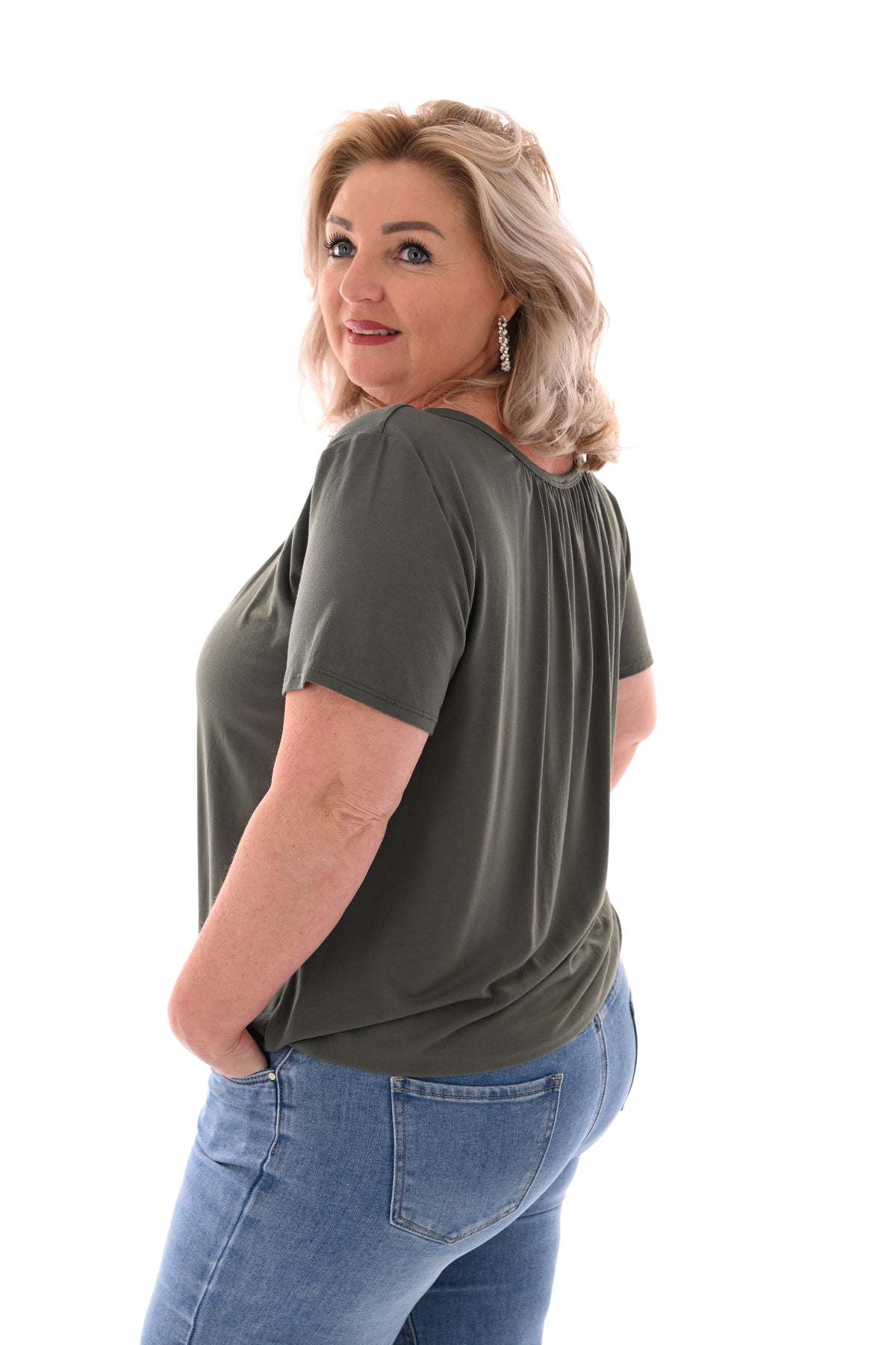 Basic top uni legergroen