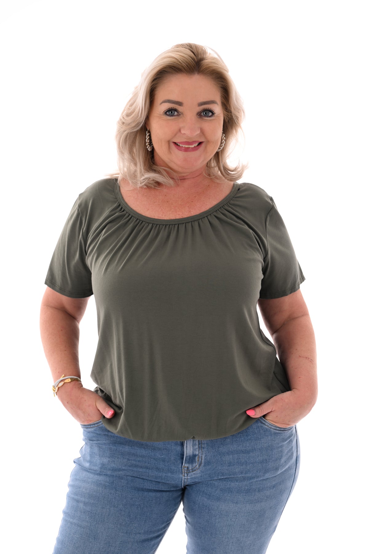 Basic top uni legergroen