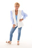 Blazer met gestreepte mouwen roomwit/blauw