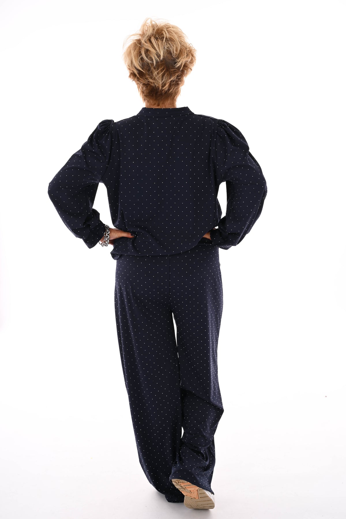 Travel pak met strass marineblauw