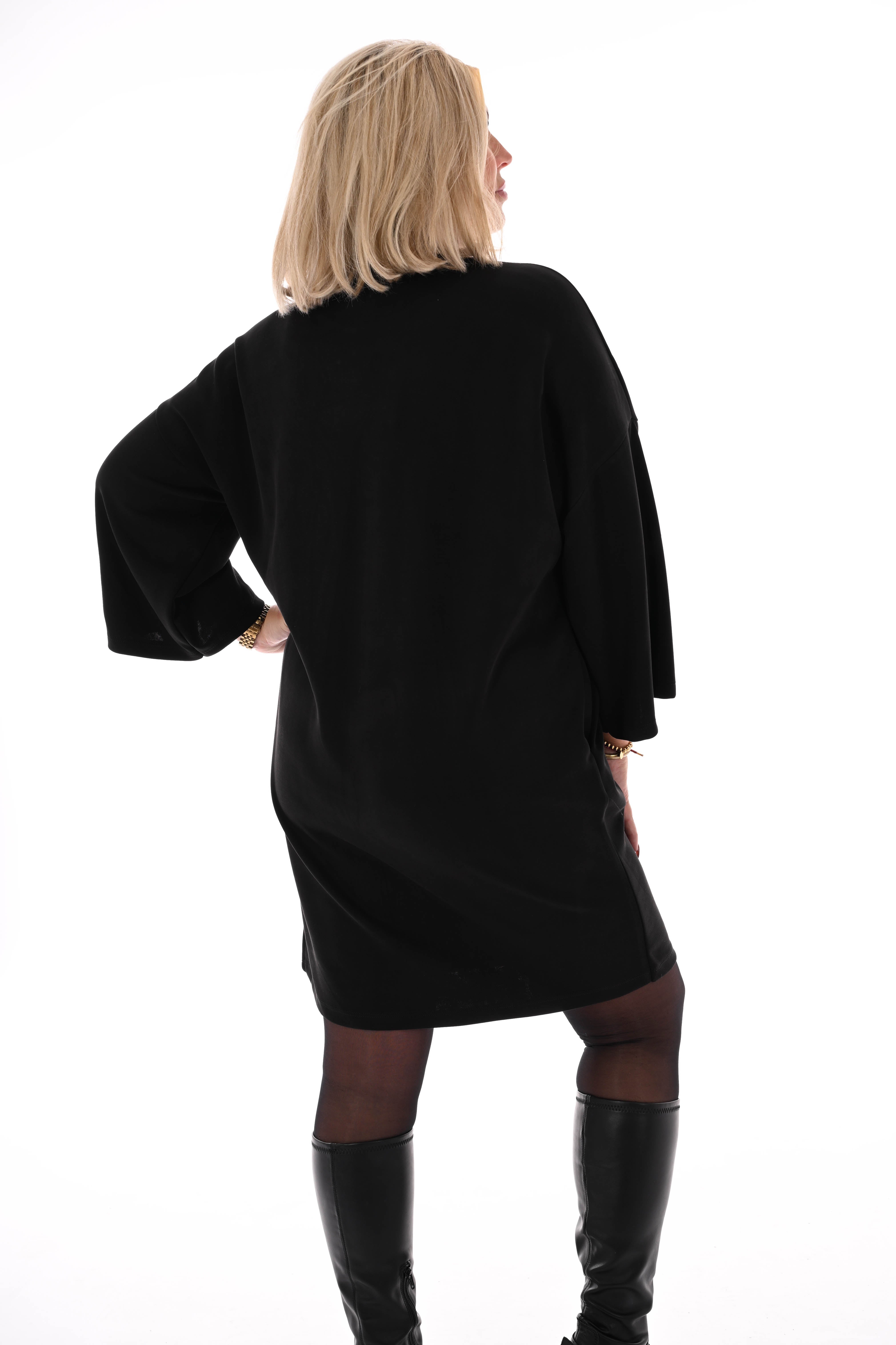 Tuniek met strass wijde mouwen zwart