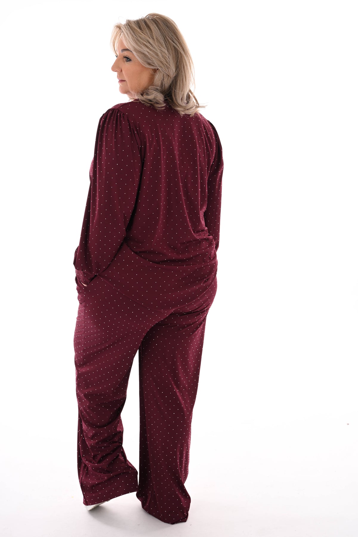 Travel pak met strass bordeaux