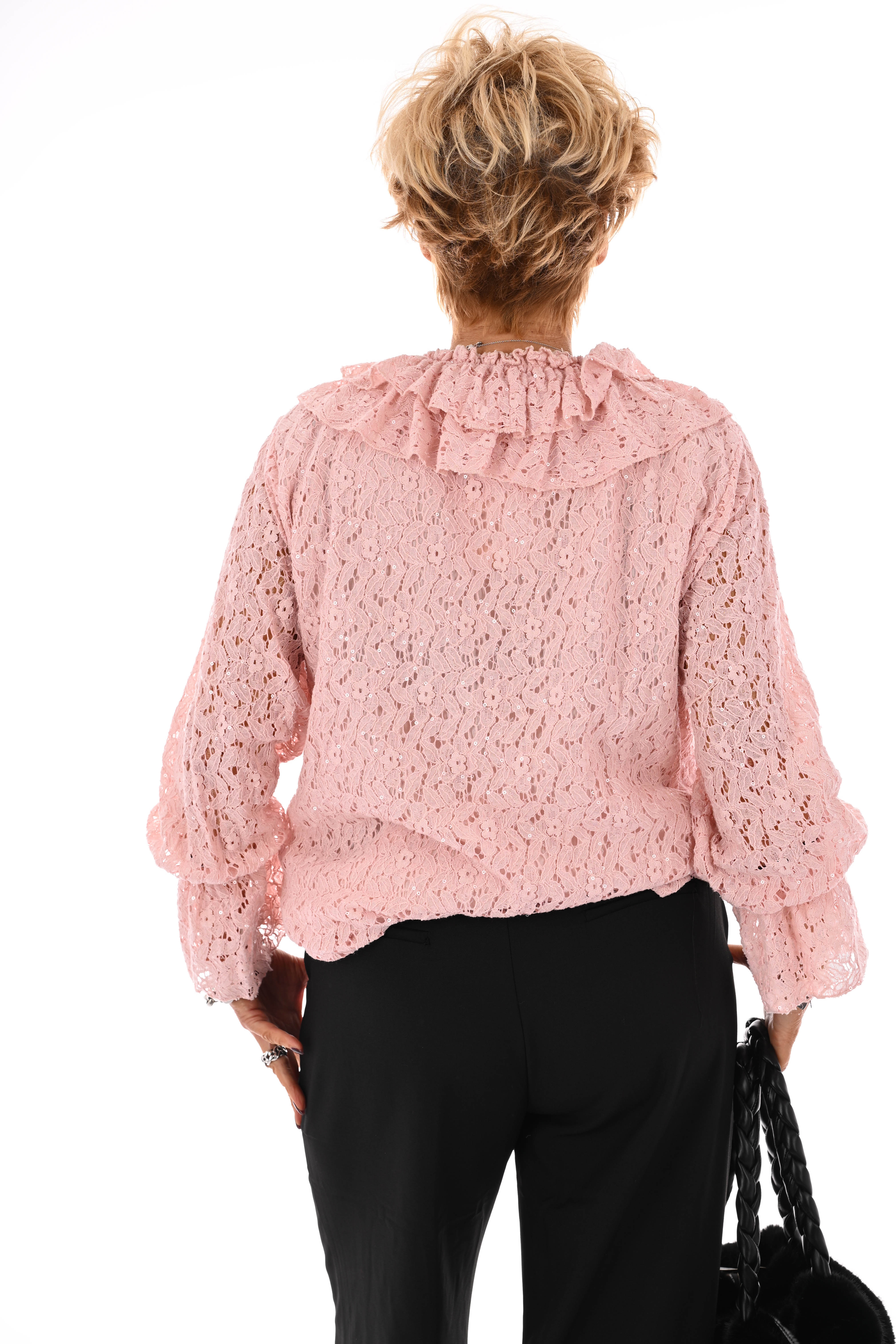 Handtas faux fur groot gevlochten handvat zwart