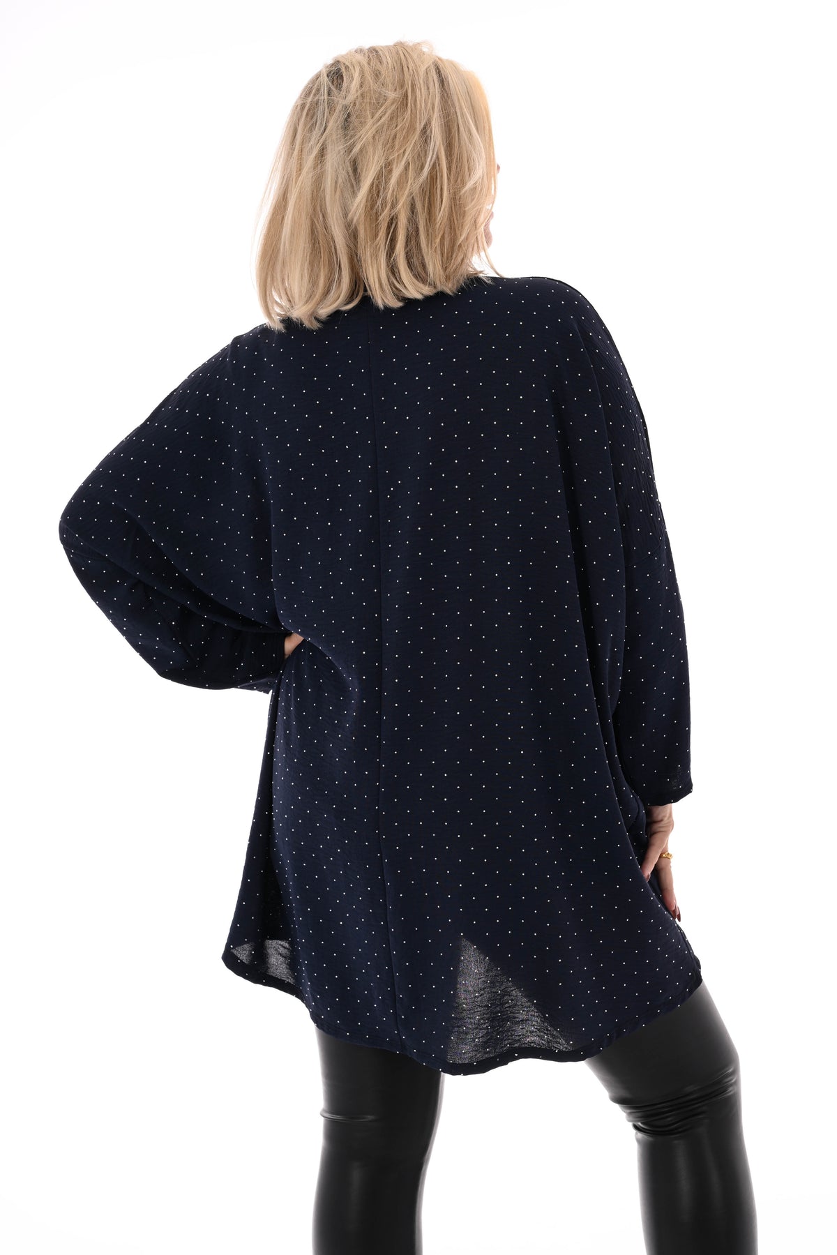 Top strass uni marineblauw